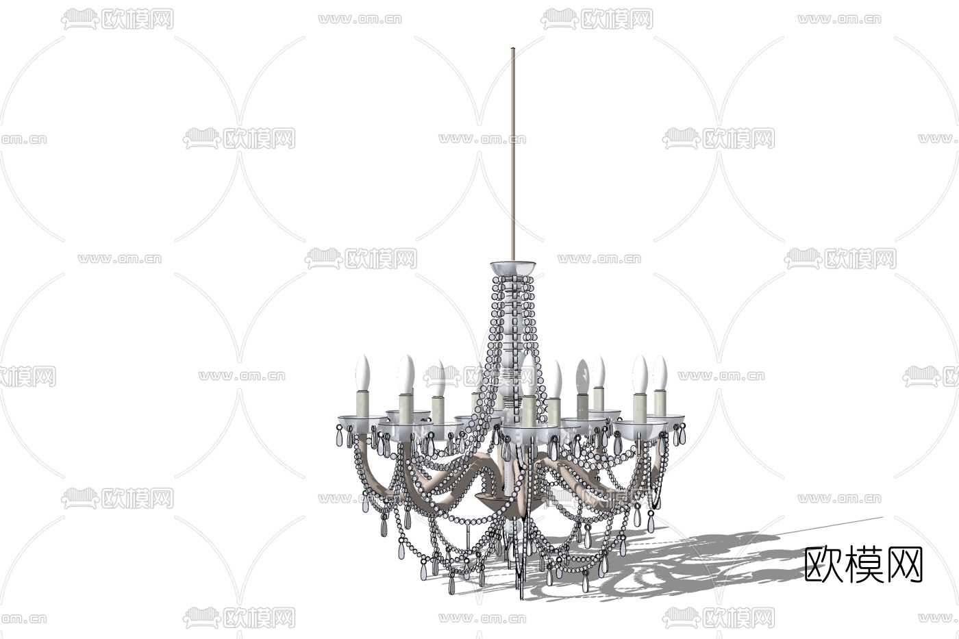 欧式吊灯免费su模型下载