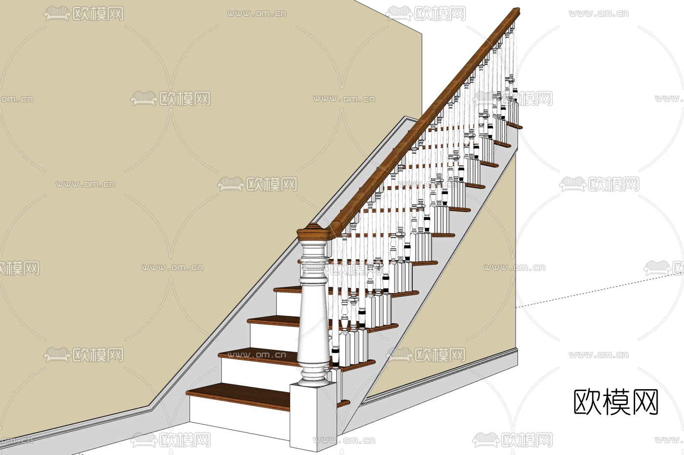 欧式楼梯免费su模型下载