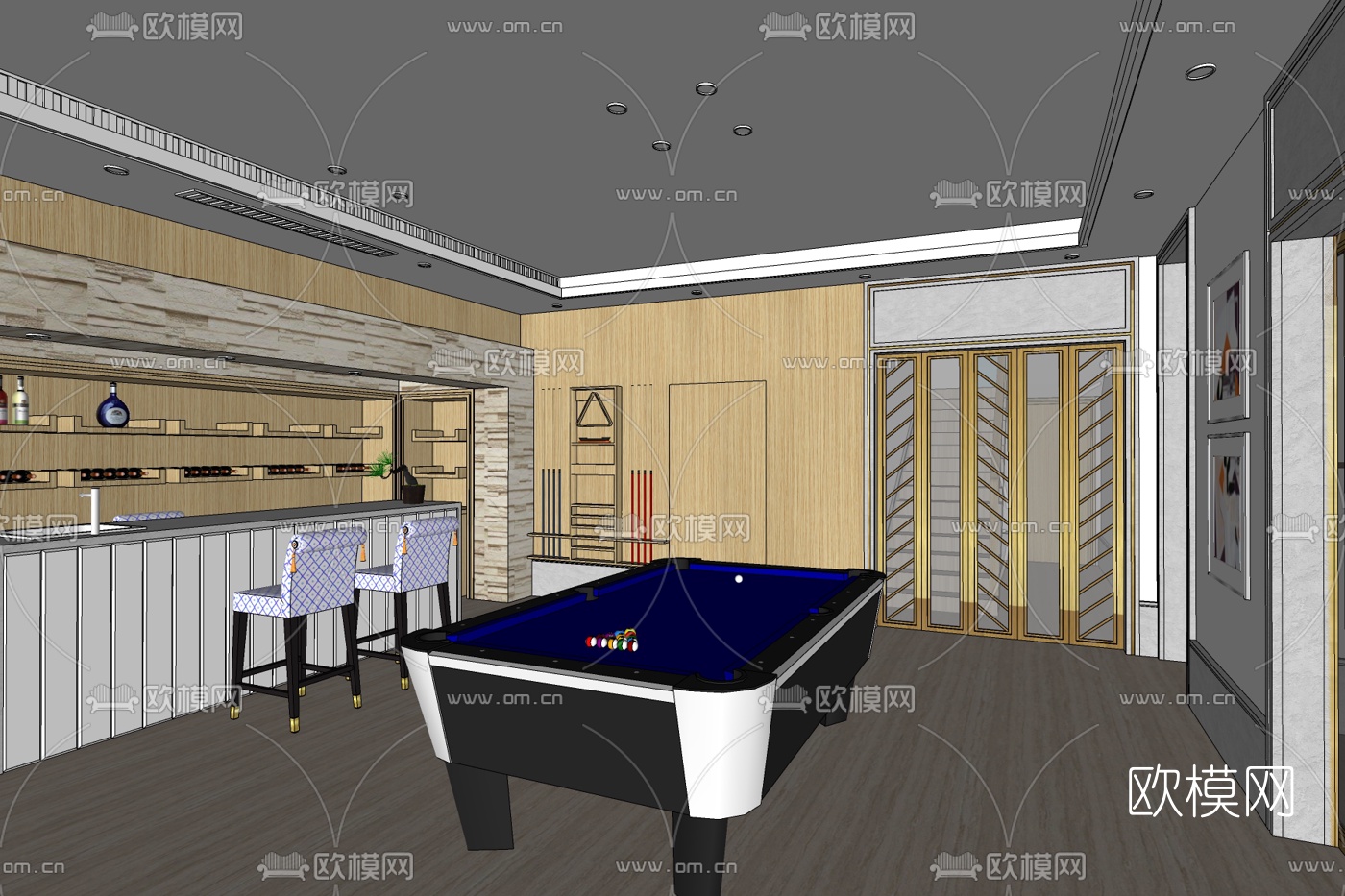 现代休闲娱乐su模型