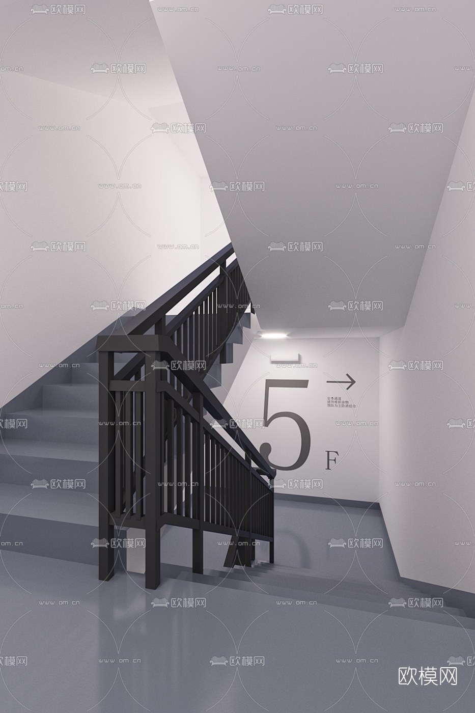 现代电梯厅3d模型