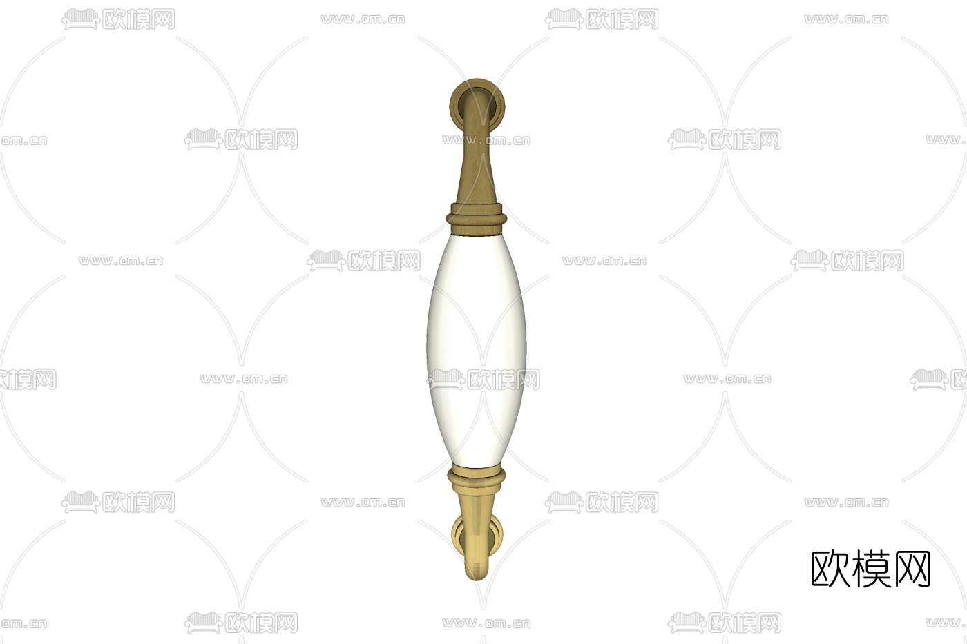 欧式金属门把手免费su模型下载