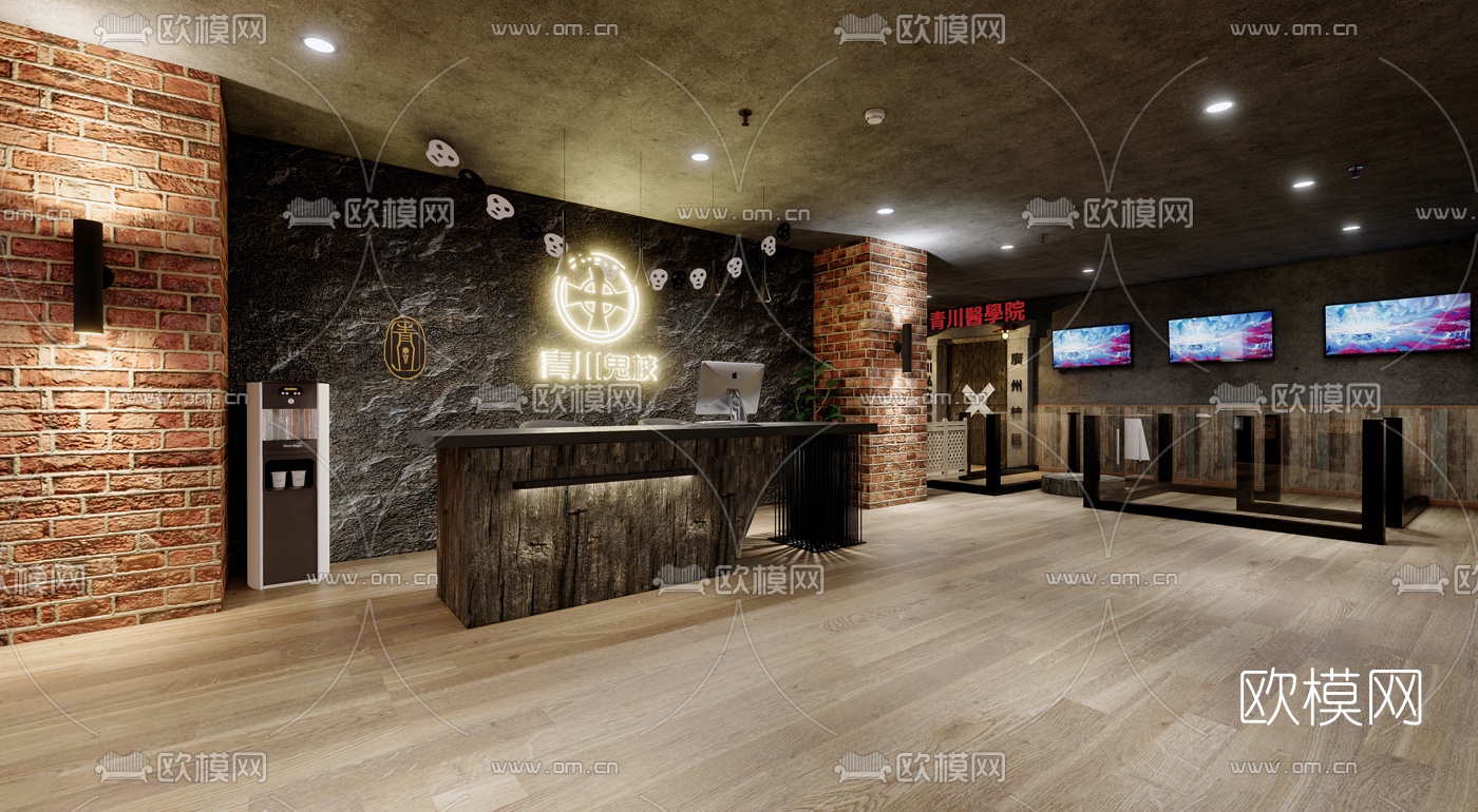 北欧鬼屋接待大厅su模型下载（渲染图4）