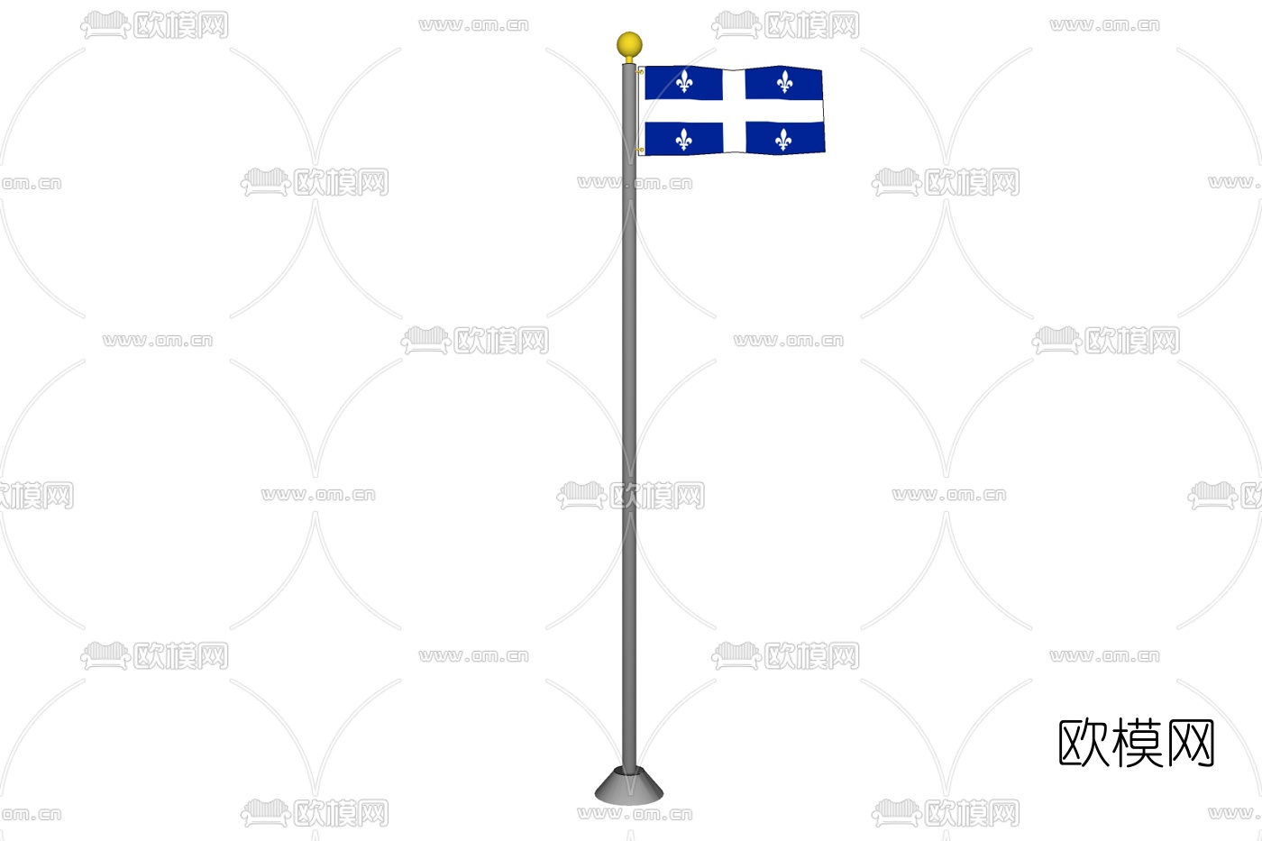 现代国旗旗帜免费su模型下载