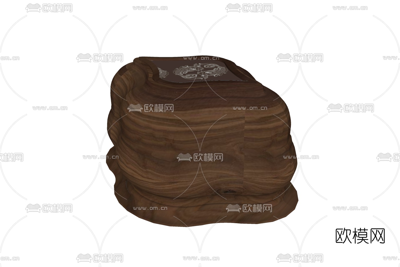 新中式实木茶几免费su模型