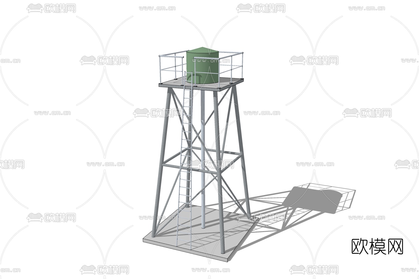 工业风水塔免费su模型下载
