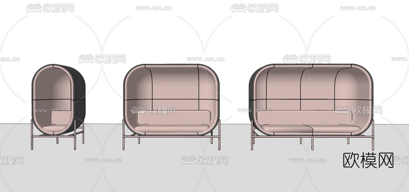 现代儿童沙发椅su模型下载