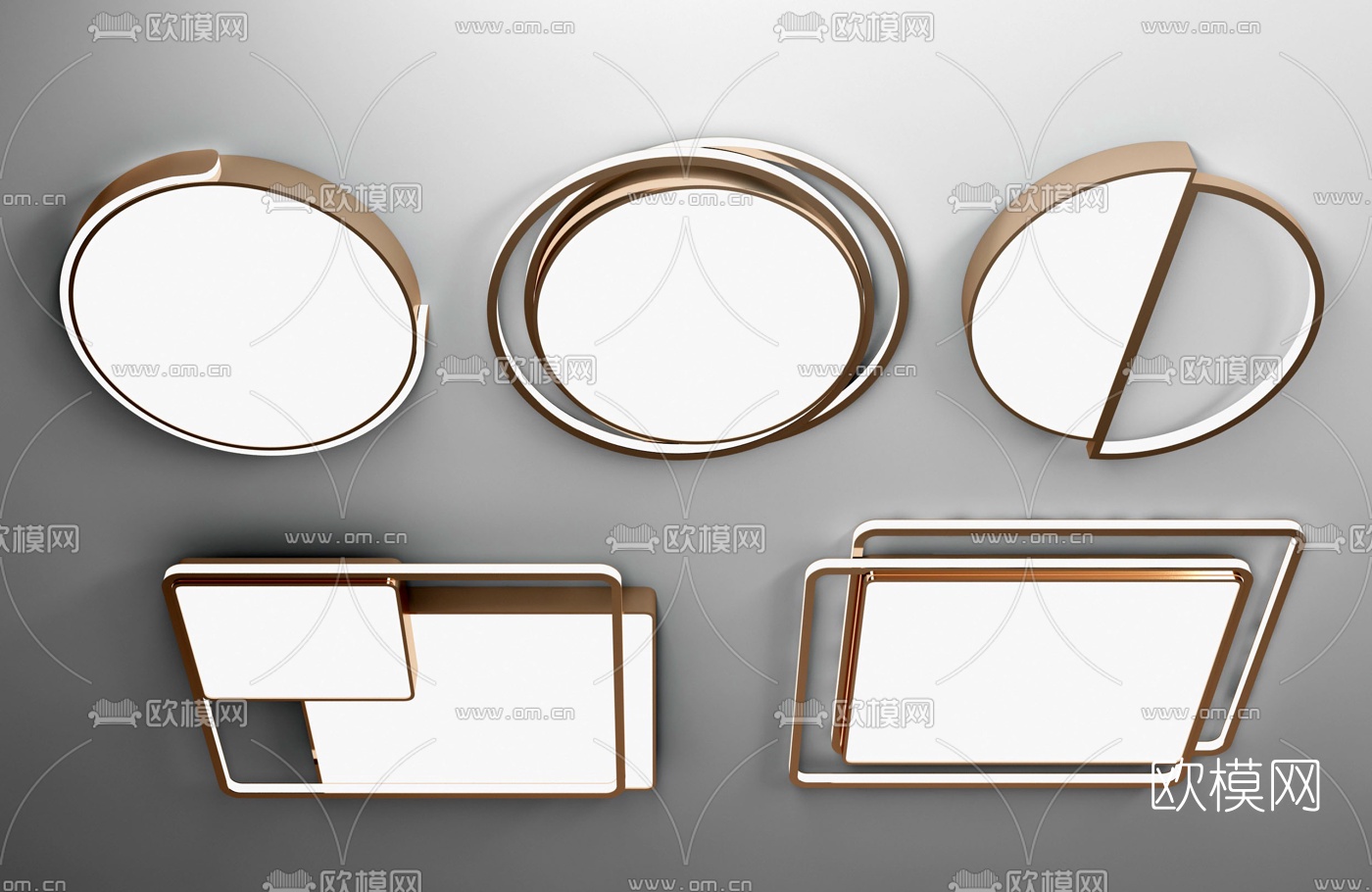 现代金属吸顶灯3d模型