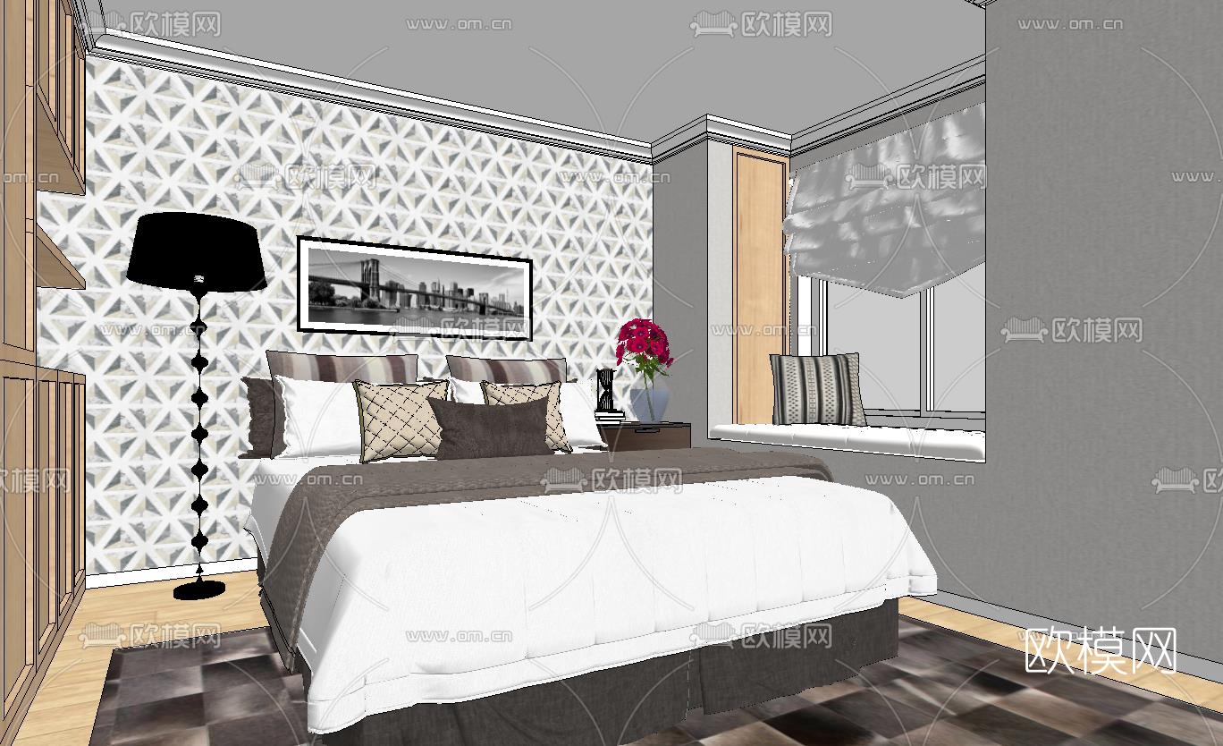 北欧公寓su模型下载（渲染图3）