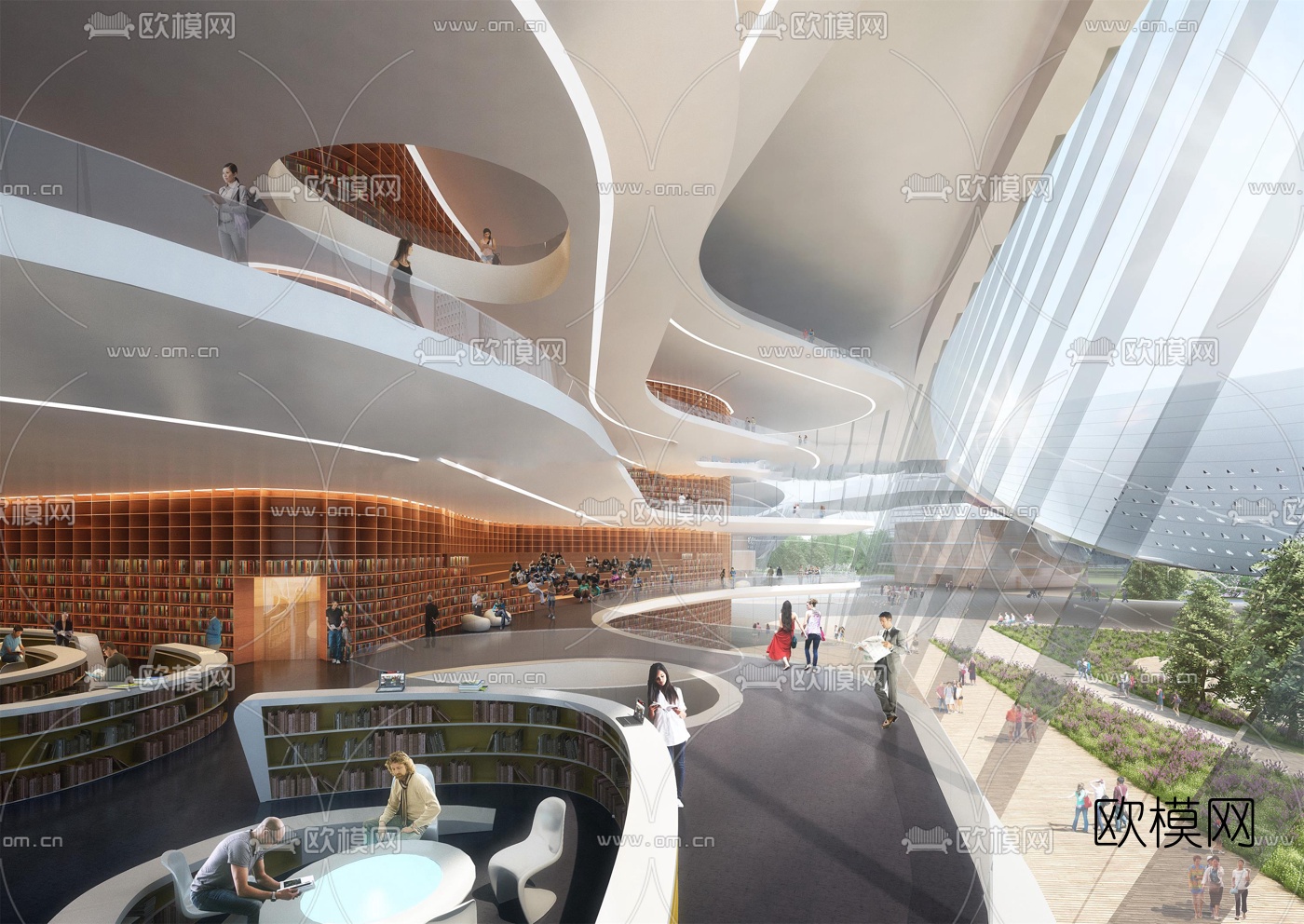 现代商业楼外观su模型下载（渲染图4）