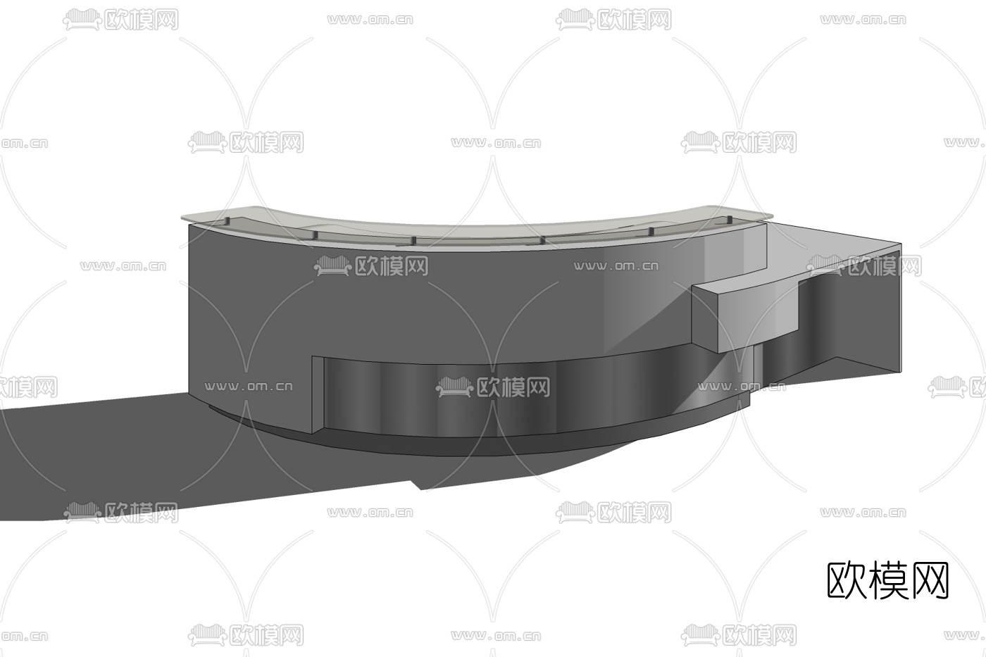 现代接待台免费su模型下载