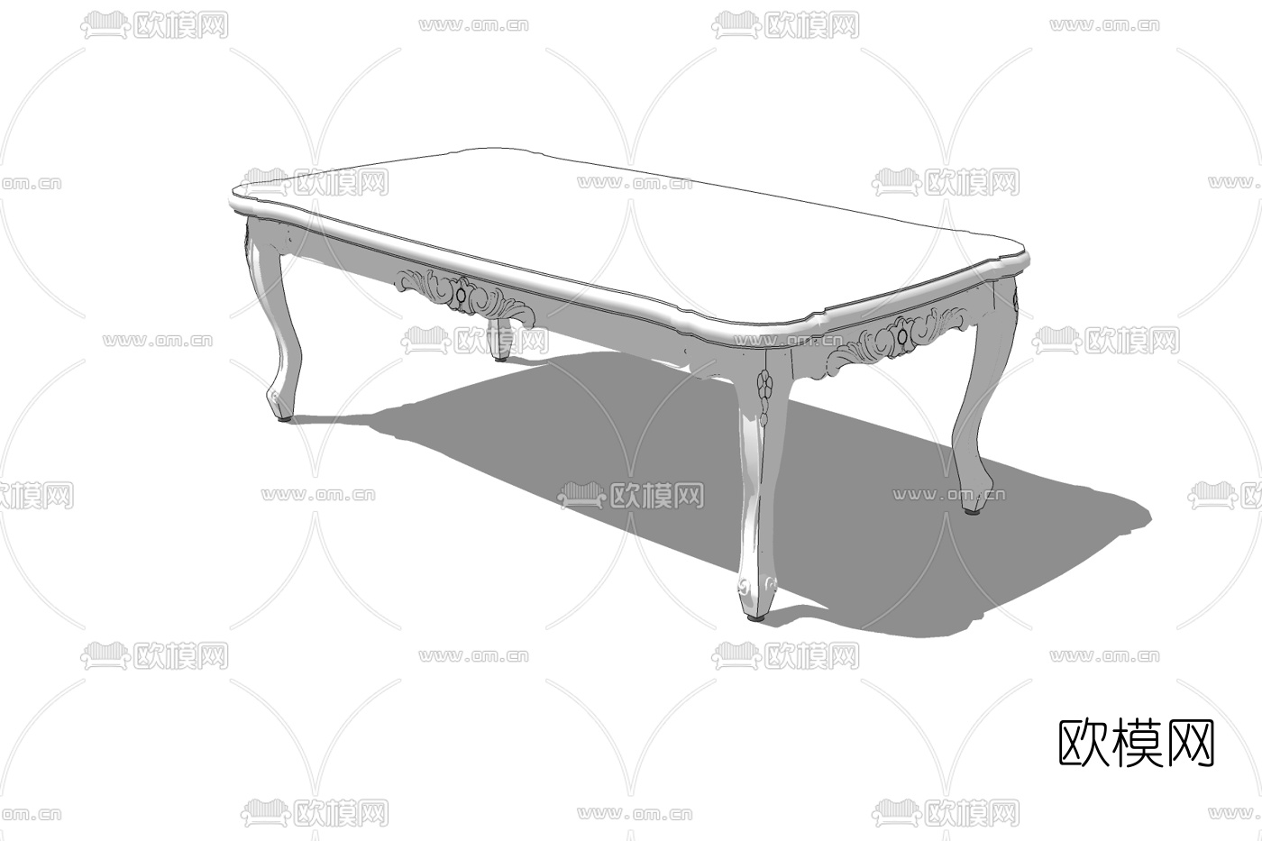 简欧茶几免费su模型下载