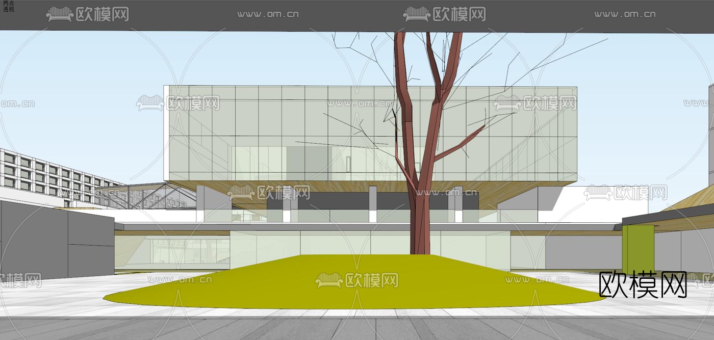 现代学校规划su模型下载（渲染图4）