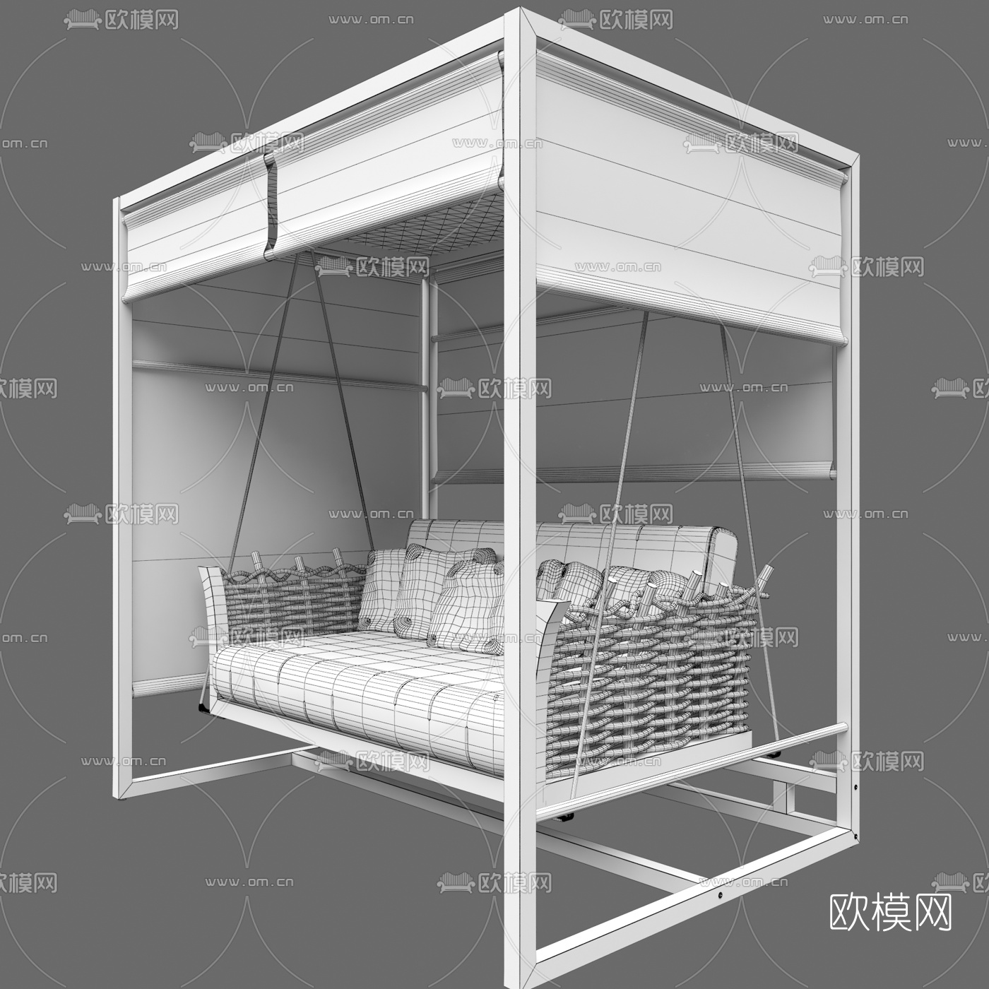 北欧金属摇椅3d模型