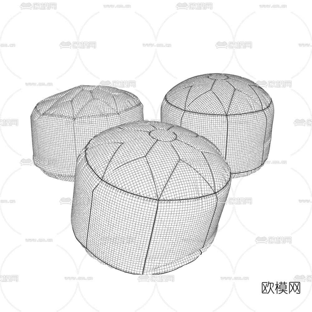 现代简约沙发凳3d模型