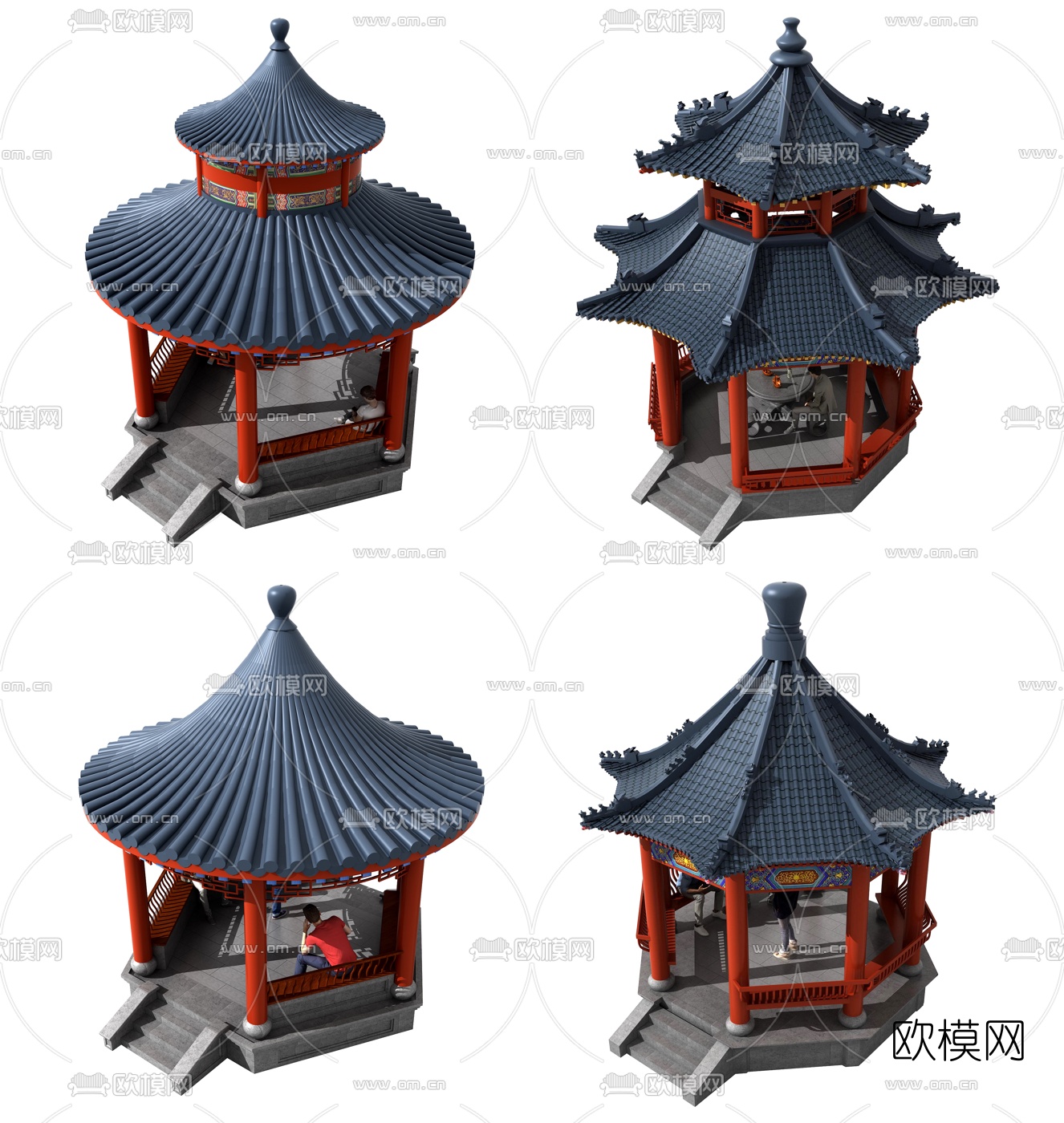 中式亭子凉亭3d模型