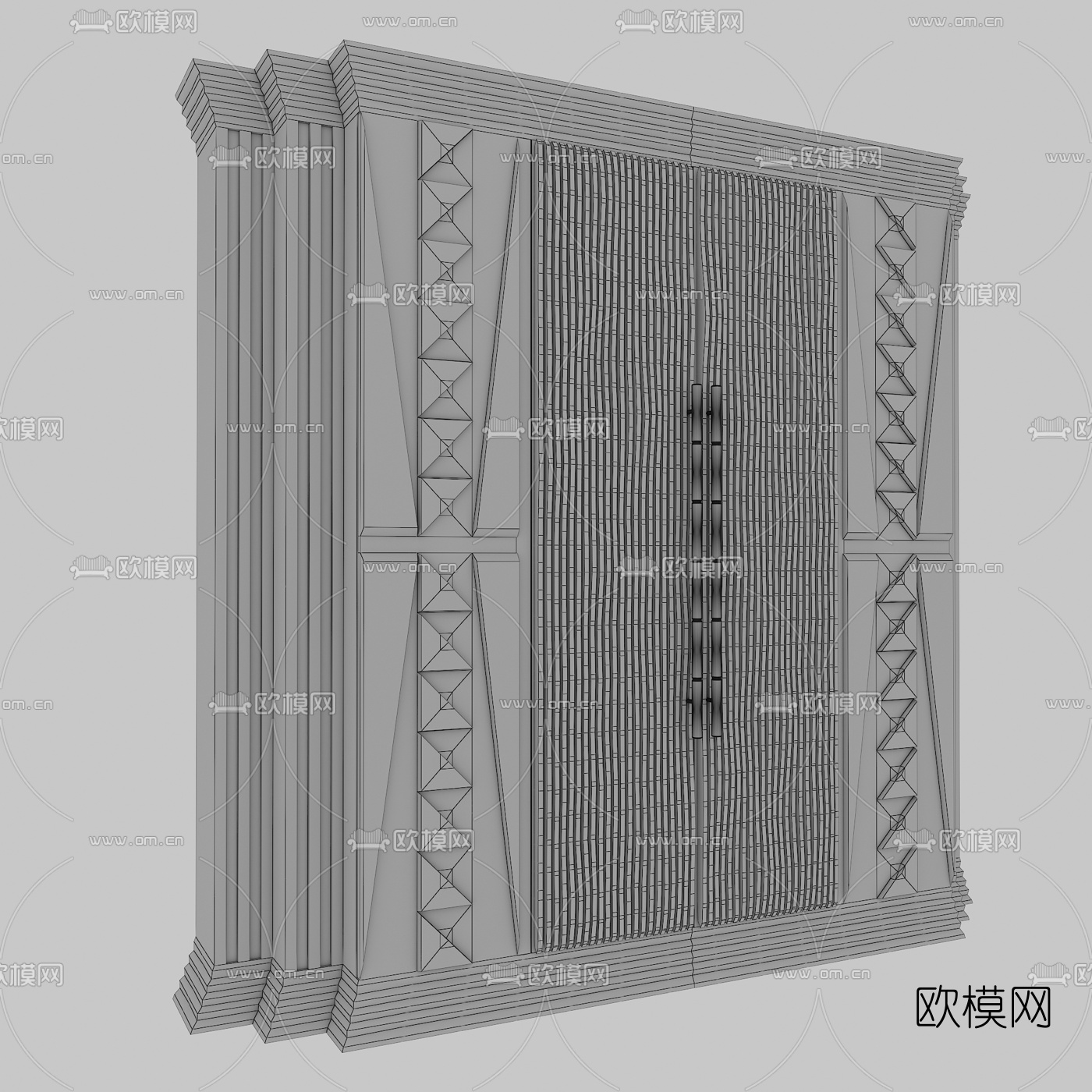 新中式衣柜免费3d模型下载（渲染图4）