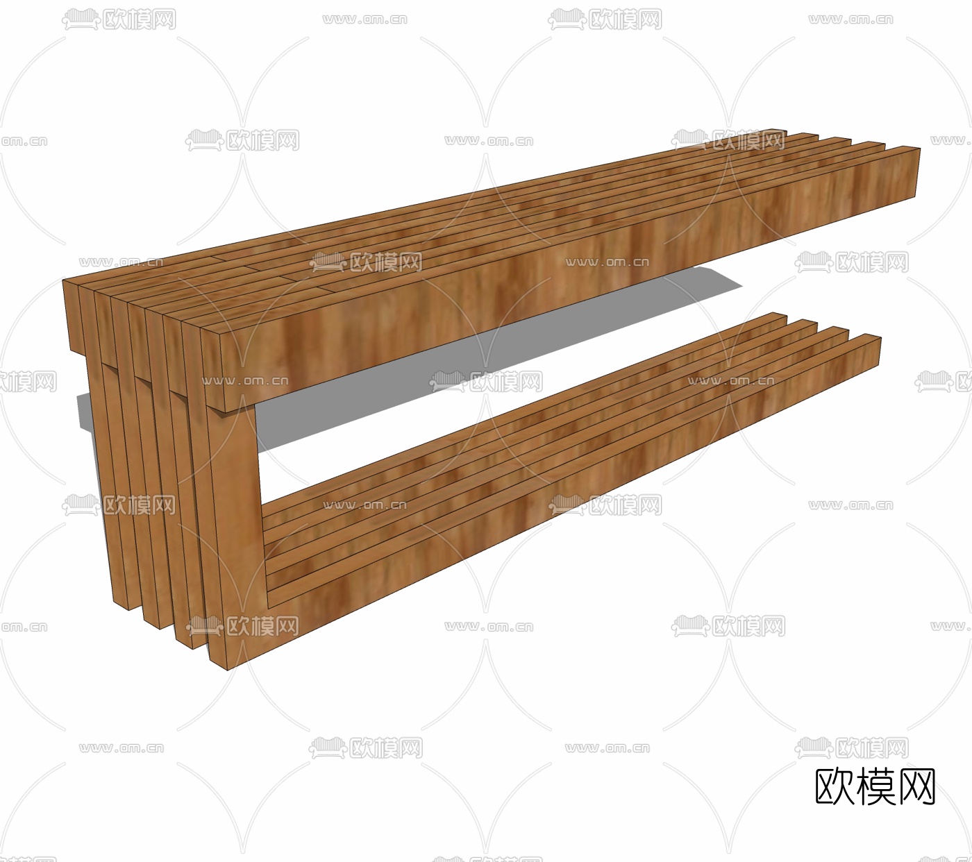 自然风户外公用椅免费su模型下载