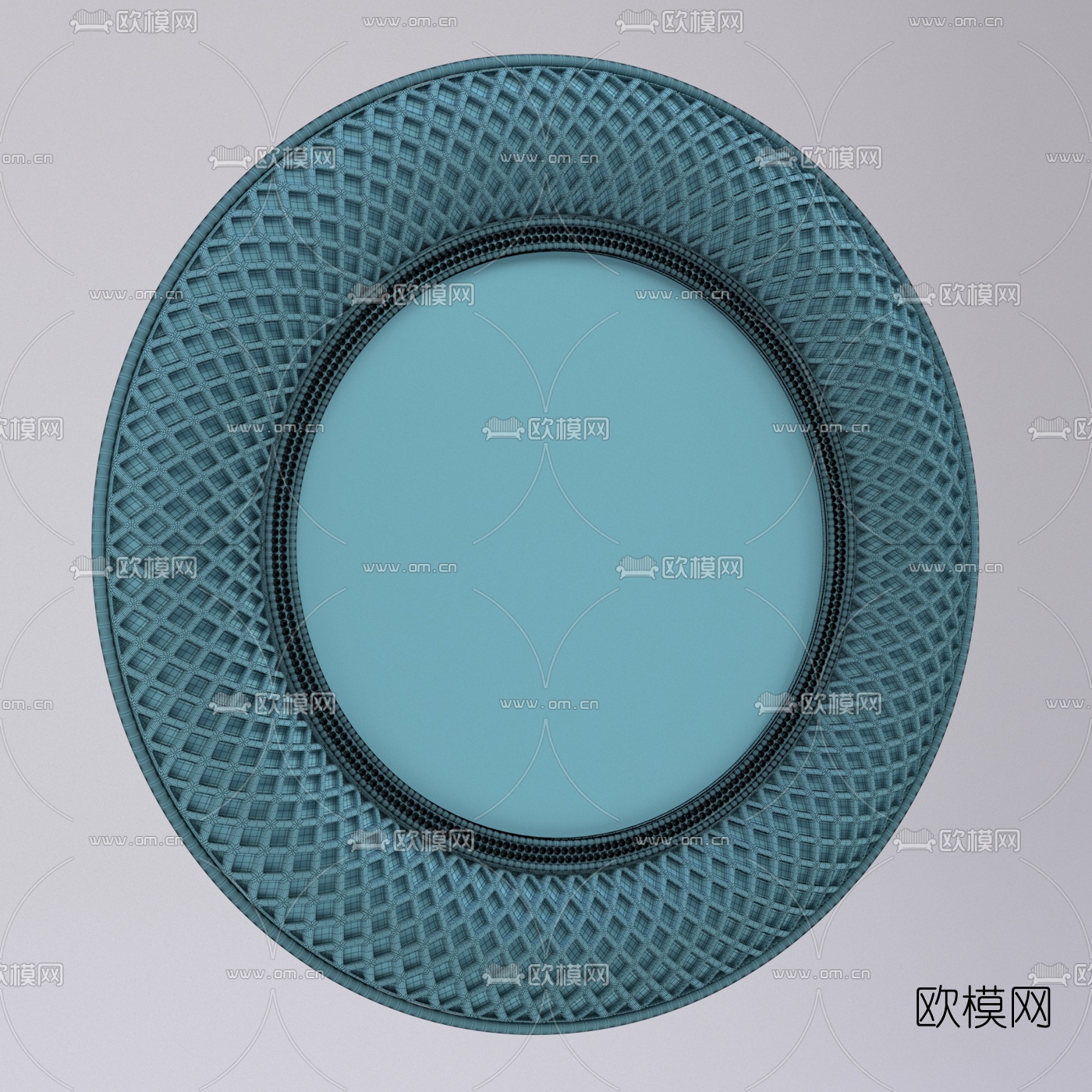 美式金属圆形装饰镜子3d模型下载（渲染图3）