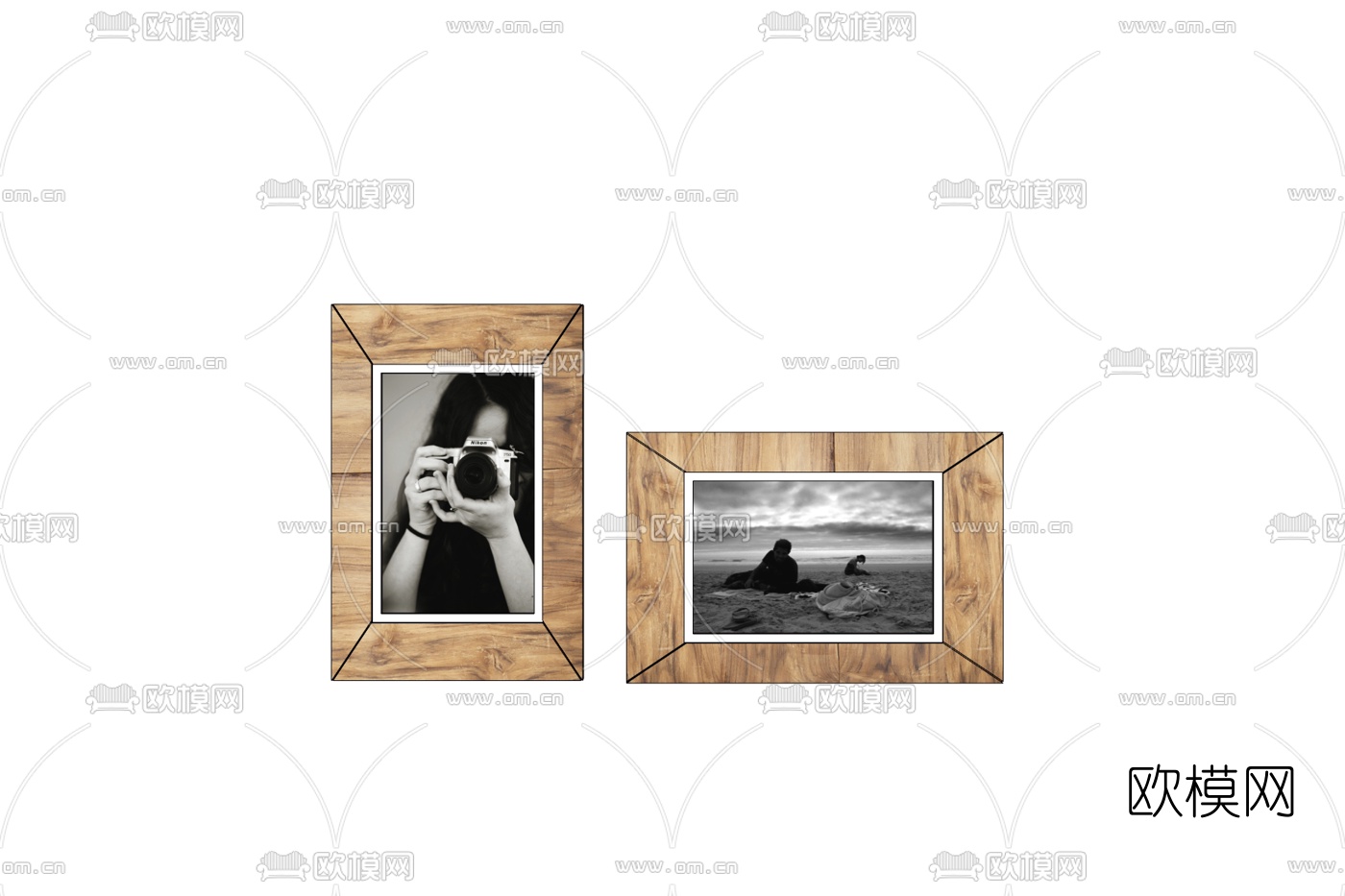 北欧海边装饰画免费su模型下载