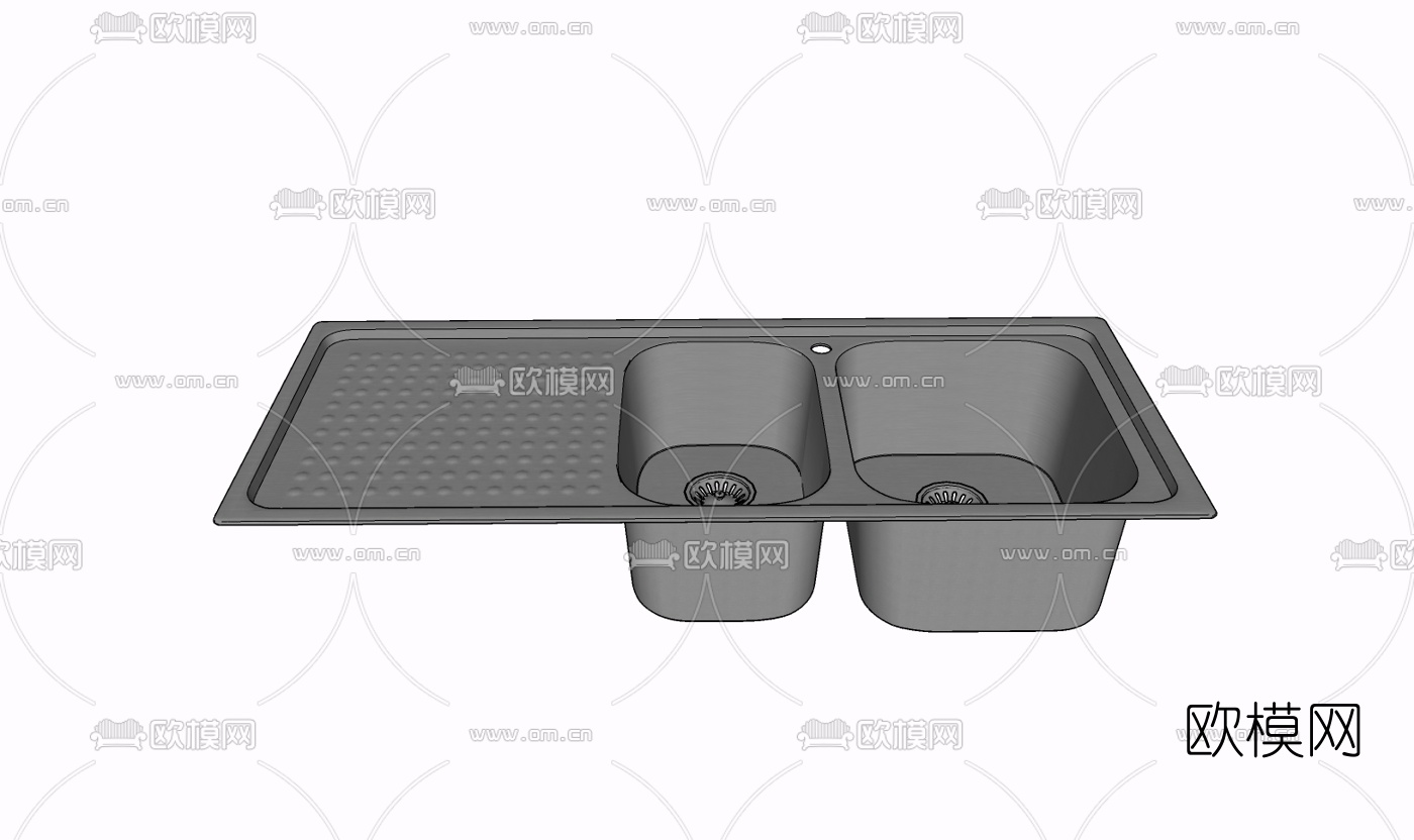 现代金属水槽免费su模型下载