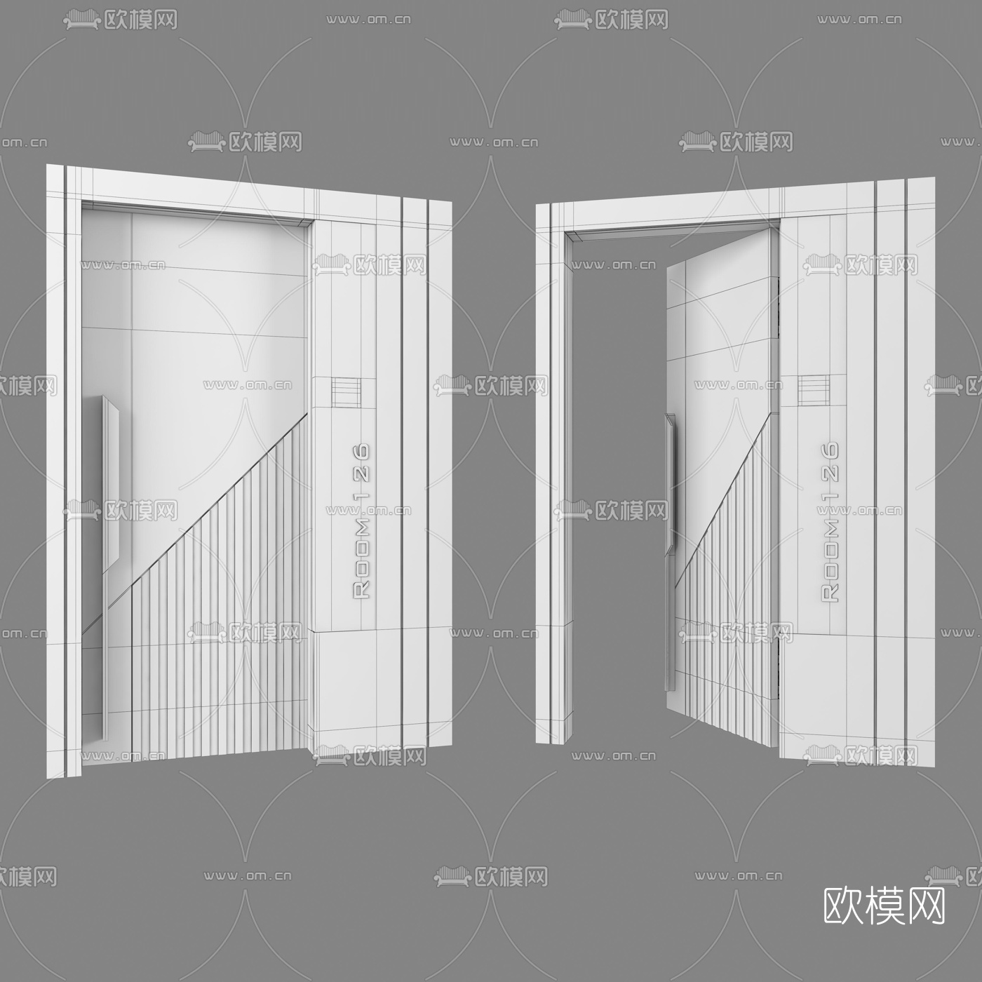 现代简约商用防盗门3d模型