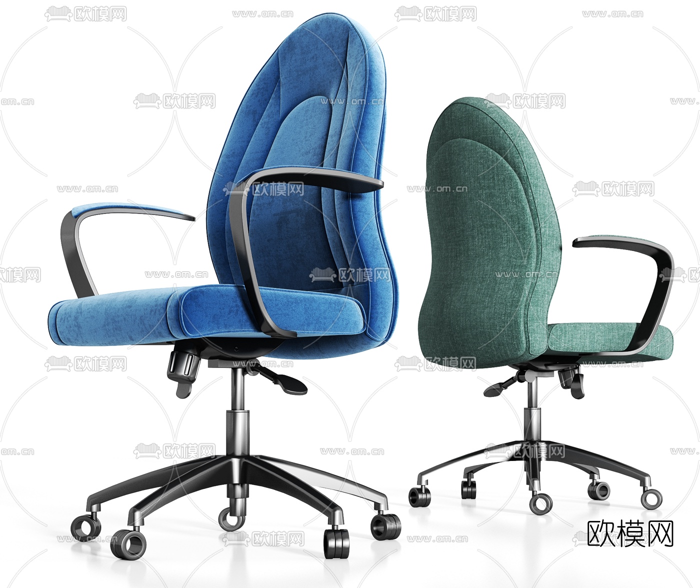 现代绒布办公椅3d模型下载