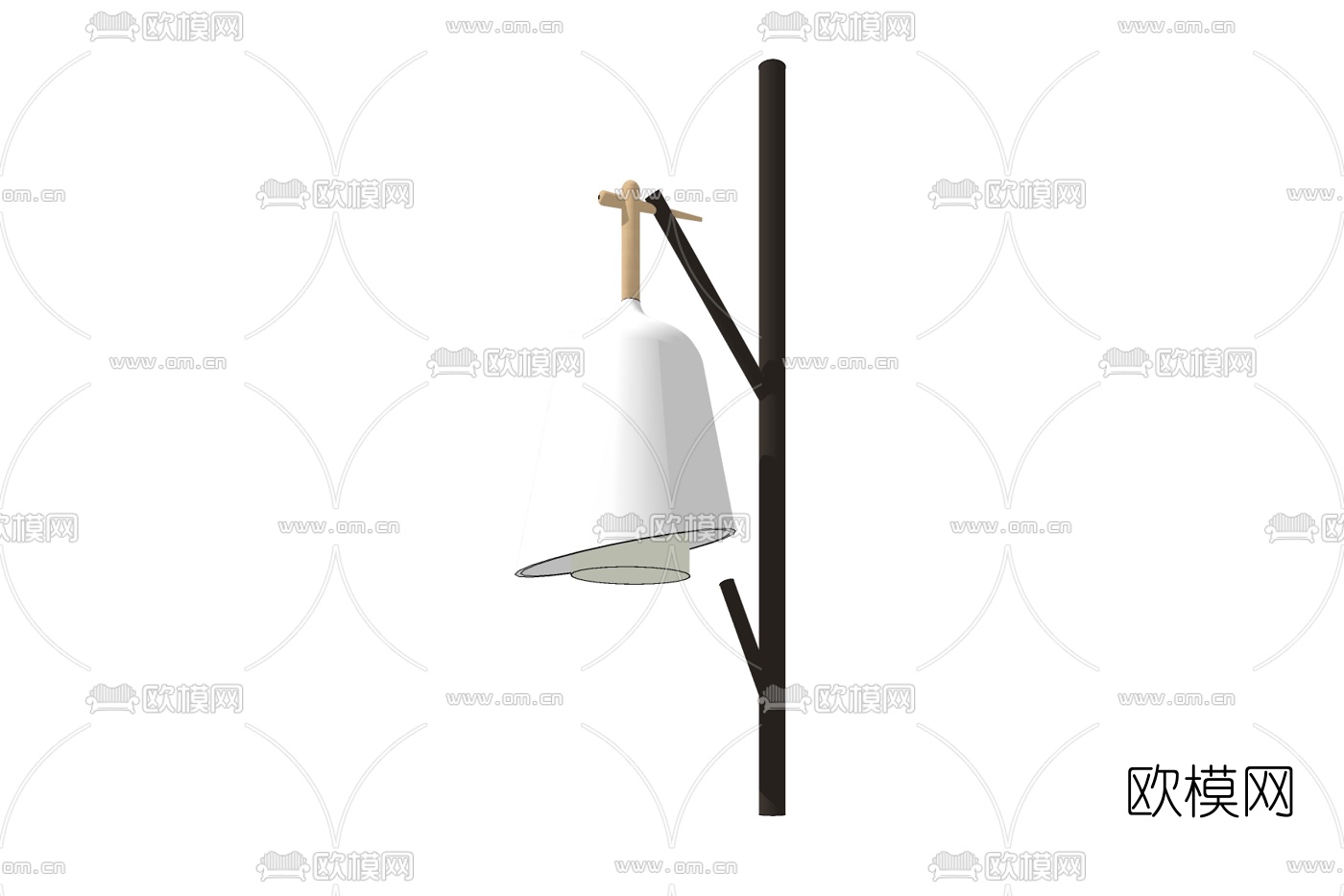 北欧原木壁灯免费su模型下载