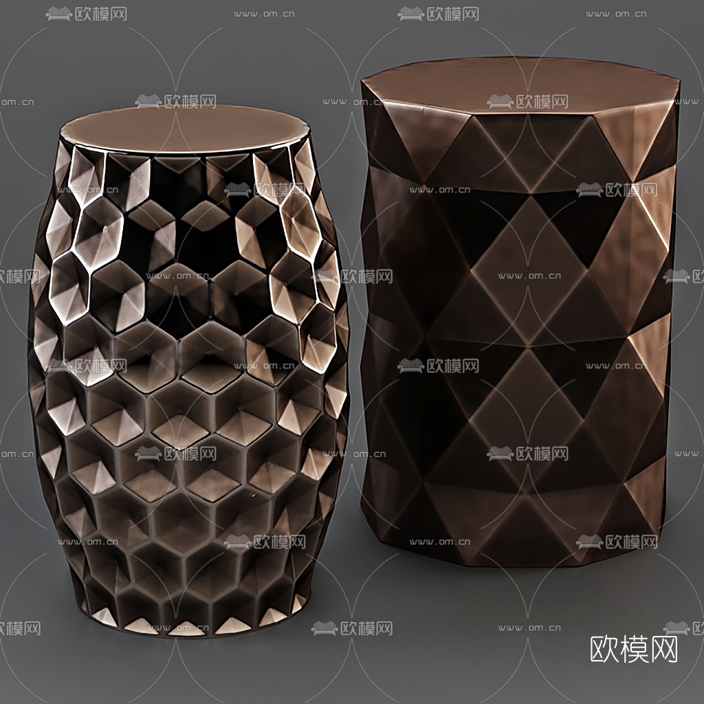 现代金属凳子3d模型