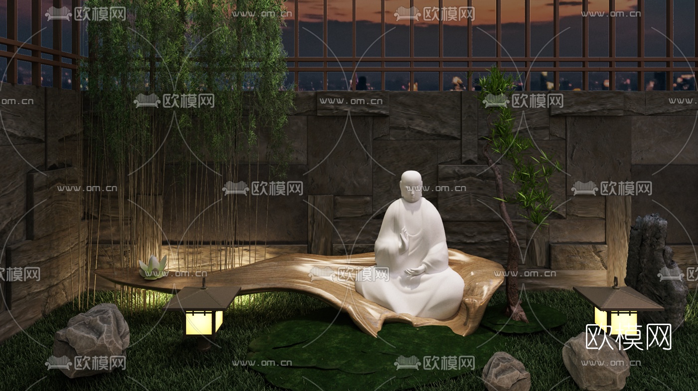 新中式茶室3d模型