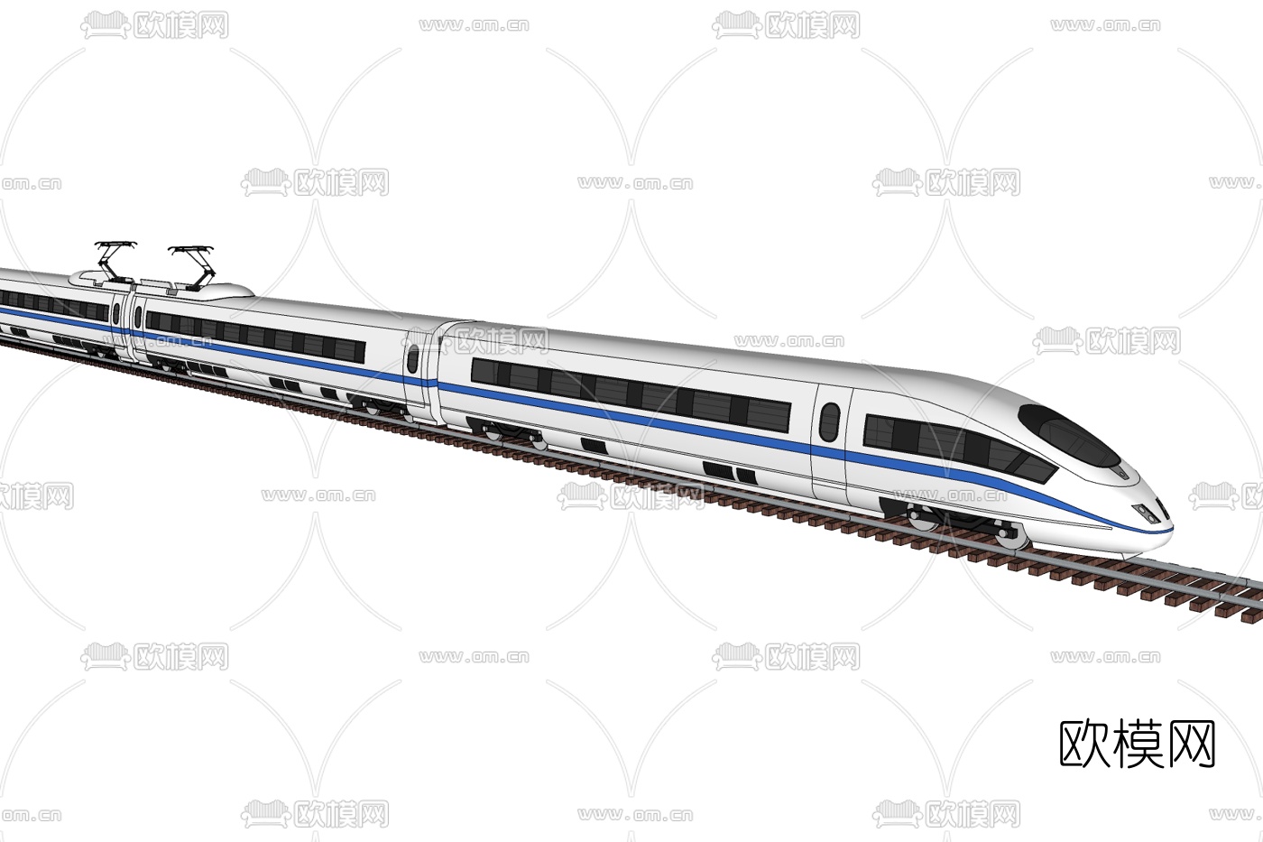 现代高速列车免费su模型下载