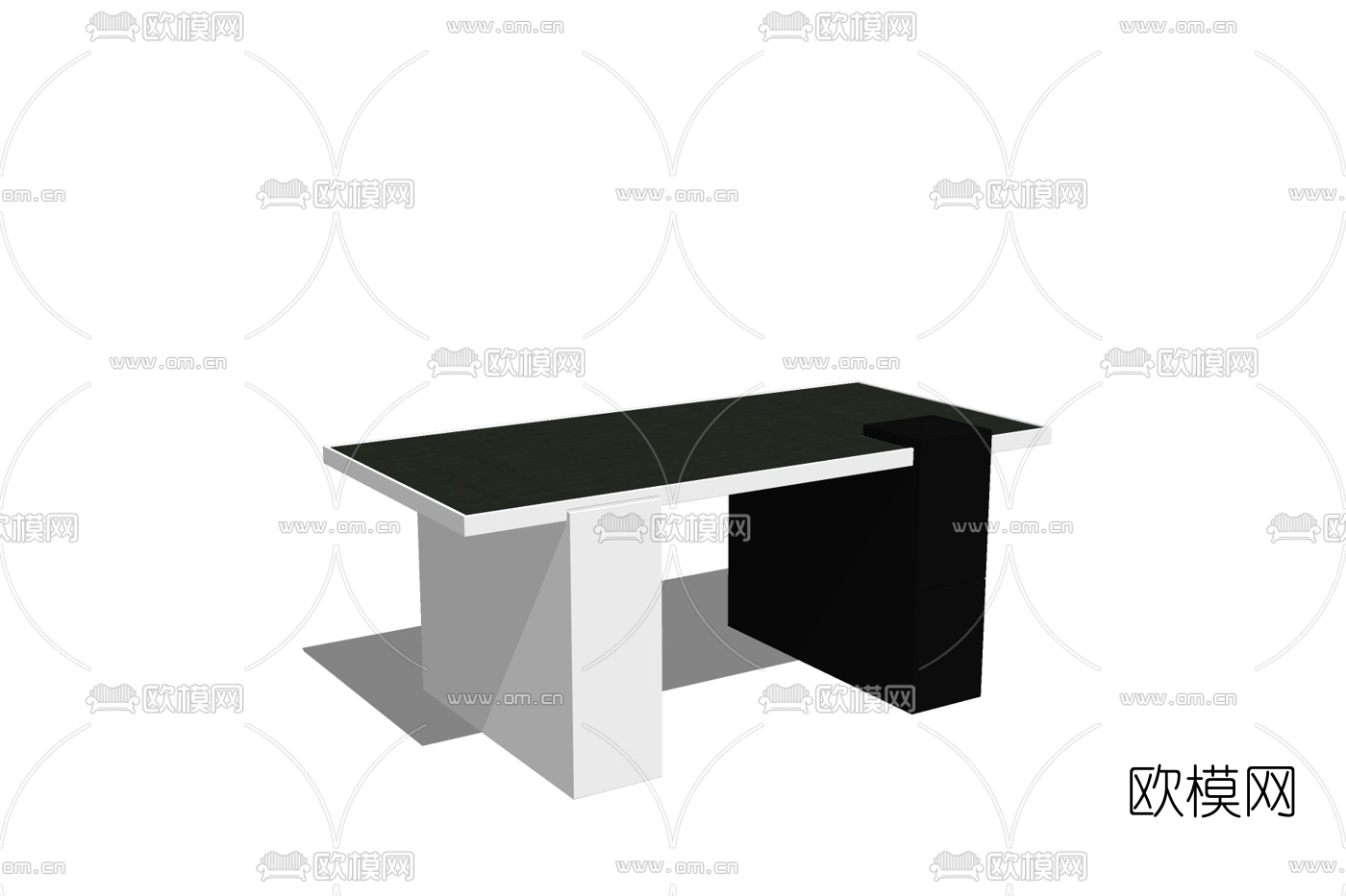 现代接待台免费su模型下载