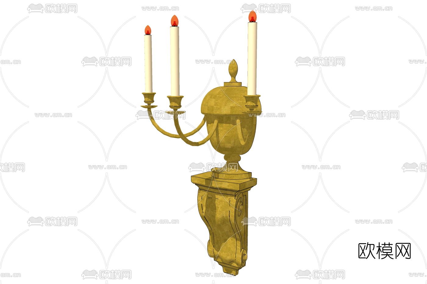 欧式烛台灯u模型下载