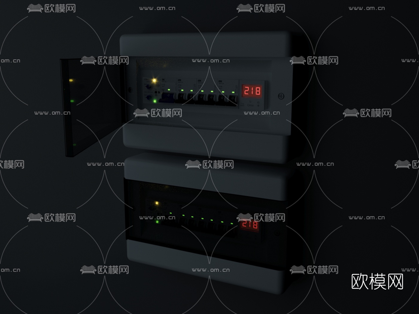 现代电源开关空开箱电闸3D模型