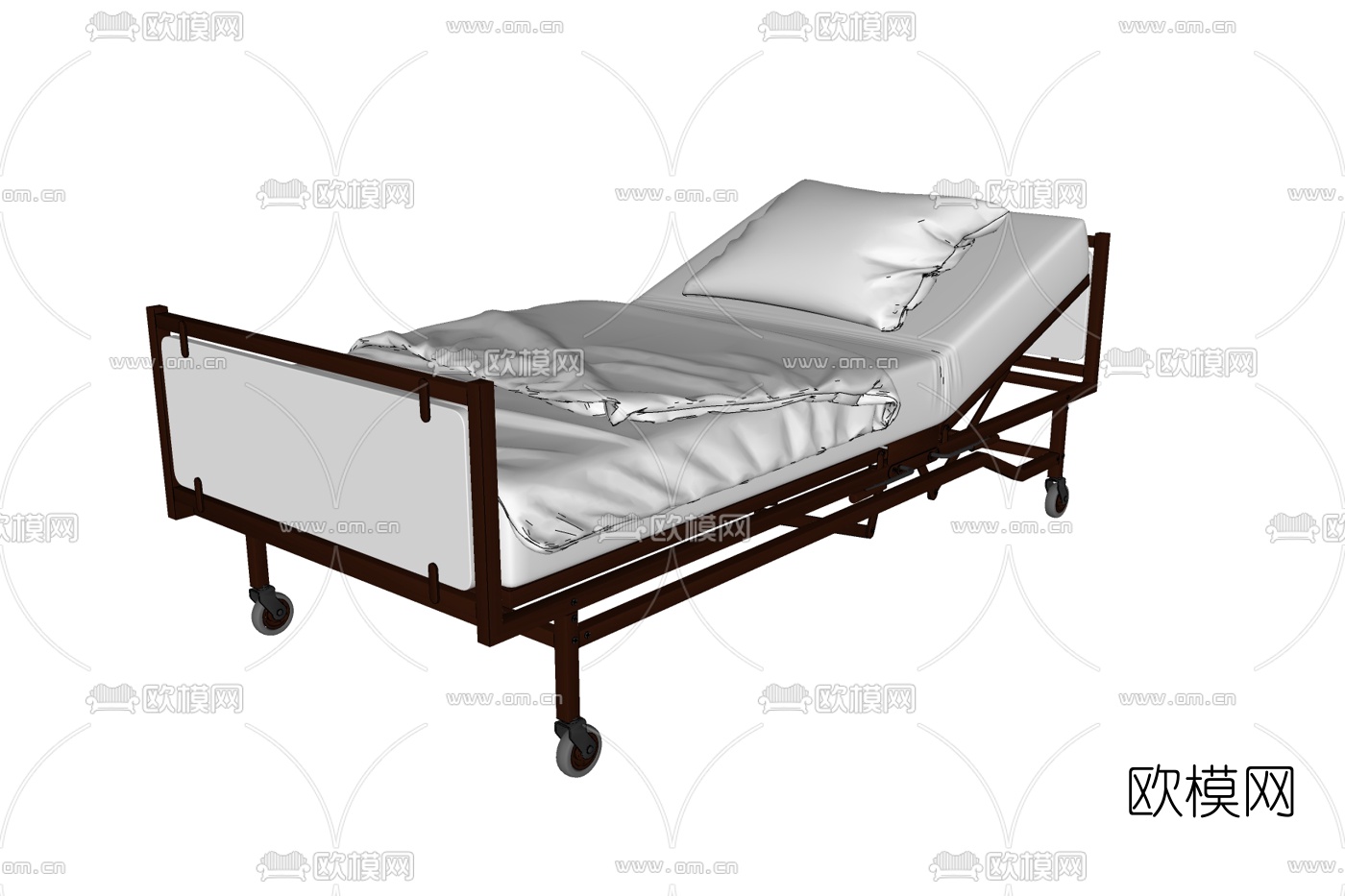 现代病床免费su模型下载
