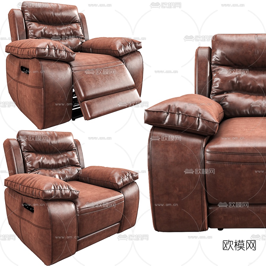 现代皮革按摩椅3d模型