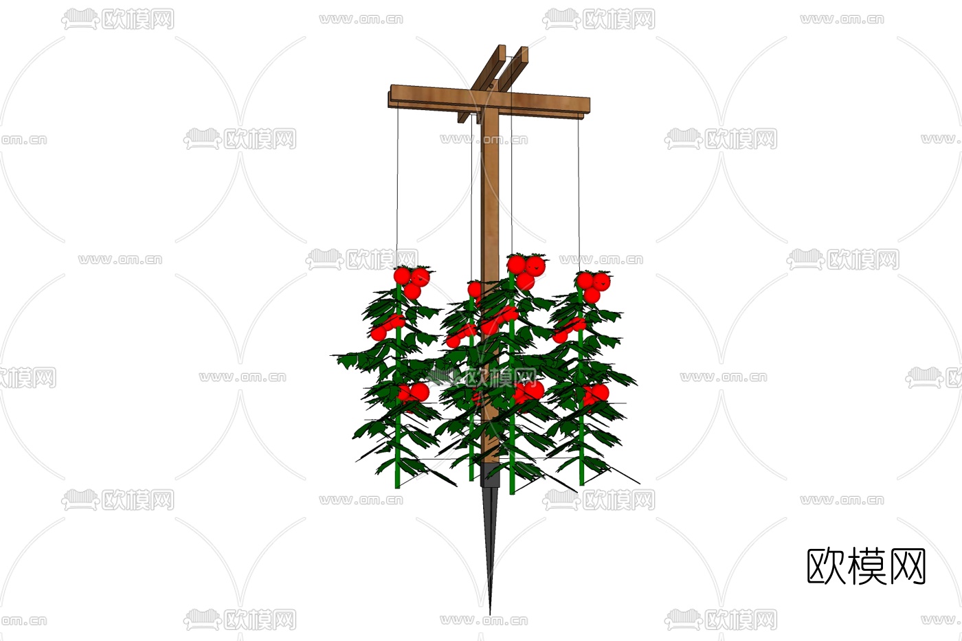 现代立体栽种西红柿免费su模型下载