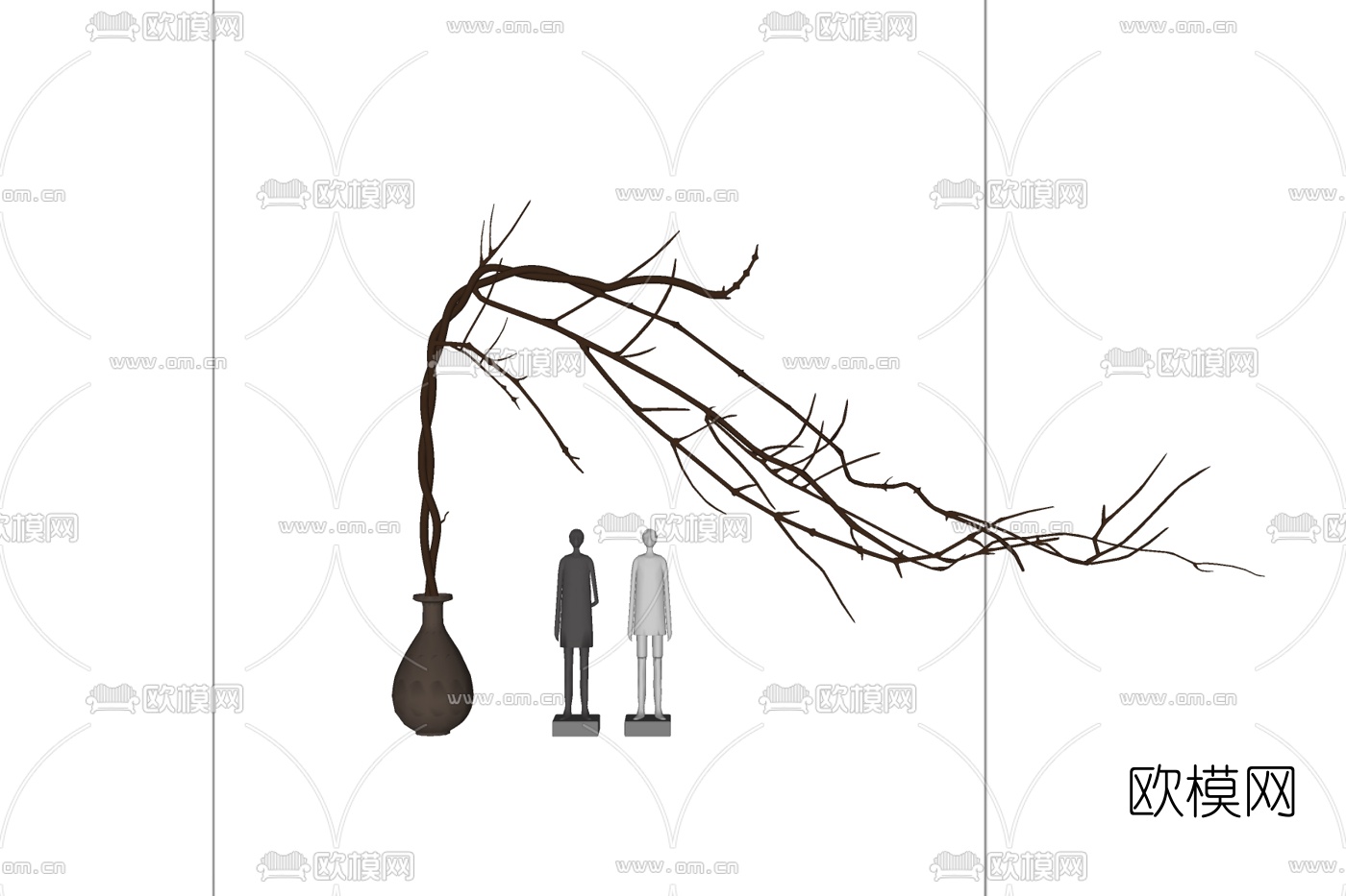 现代装饰品免费su模型下载