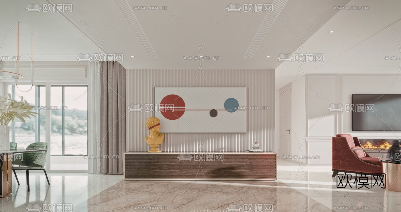 后现代玄关门厅3d模型