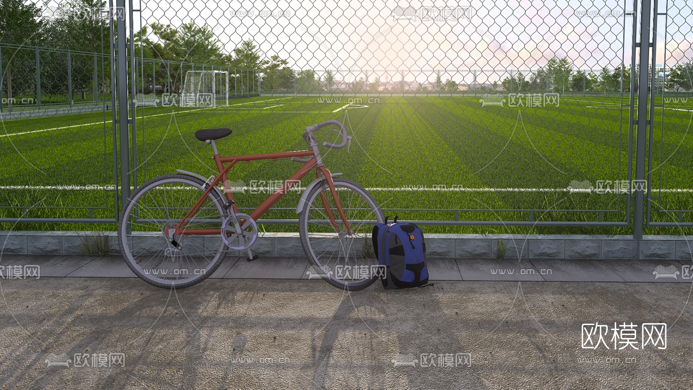 现代足球运动场3d模型