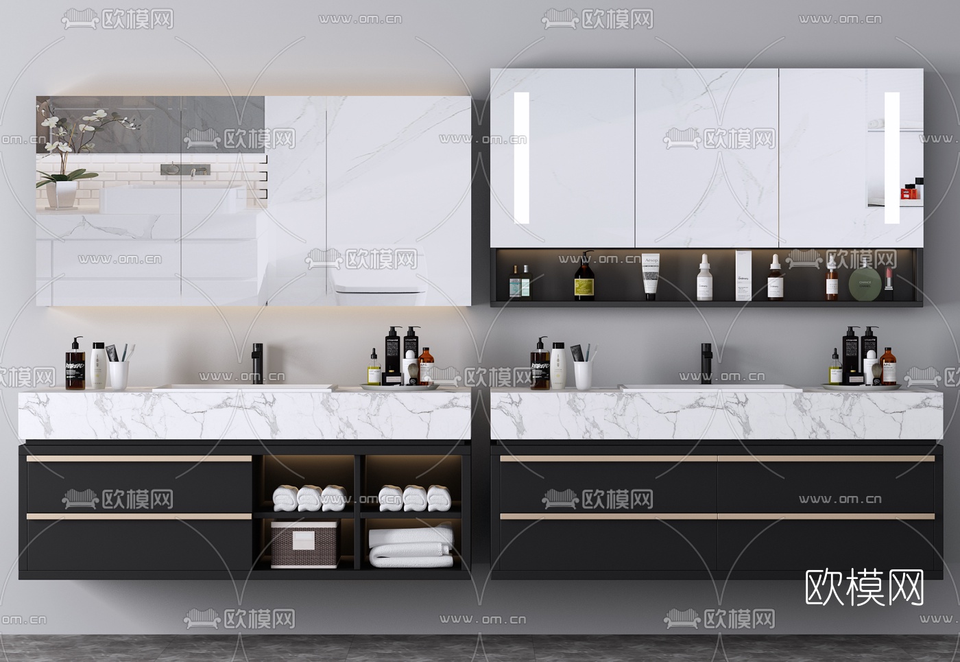 现代浴室柜洗手台3d模型