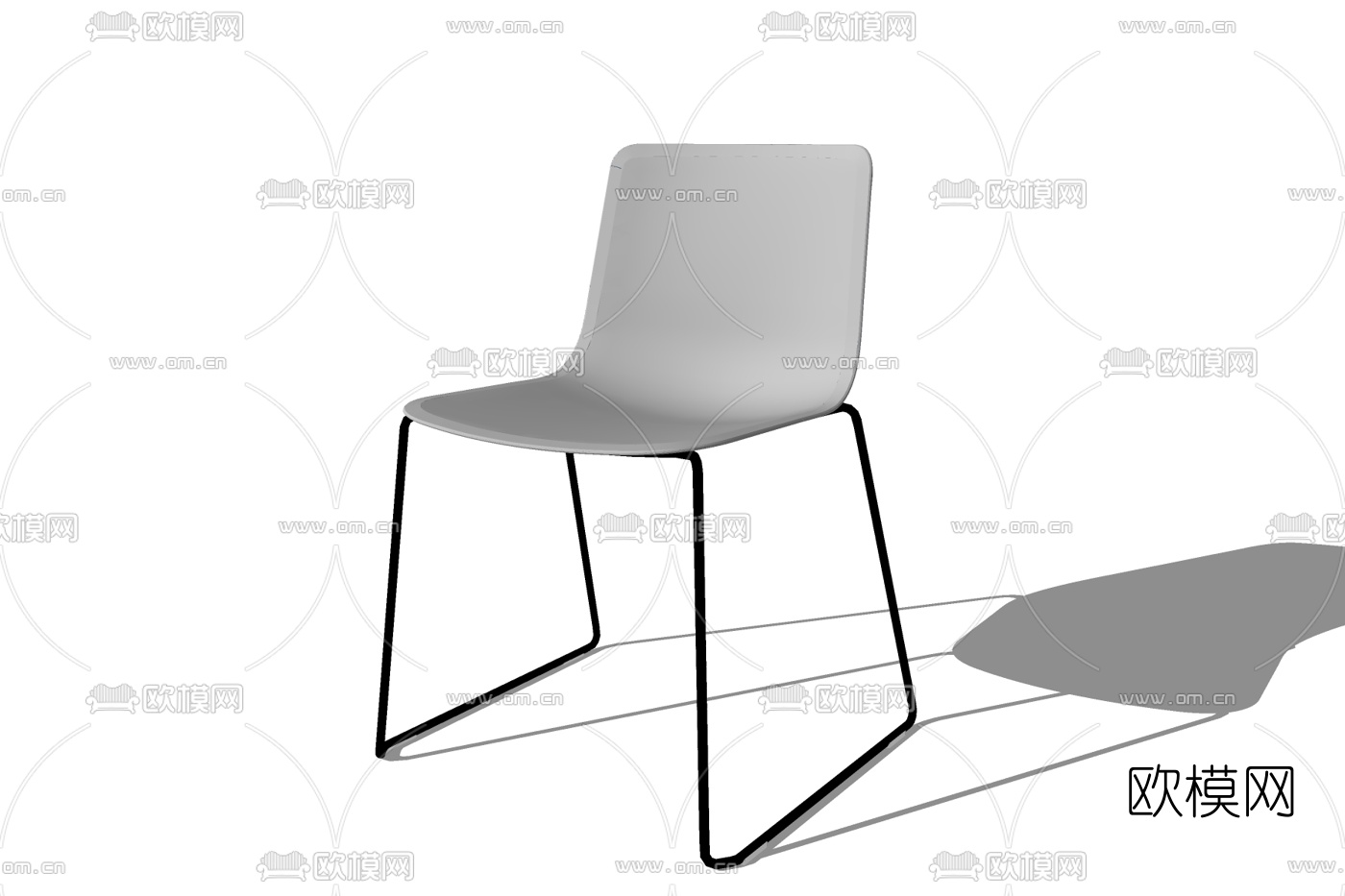 现代铁艺单椅免费su模型下载