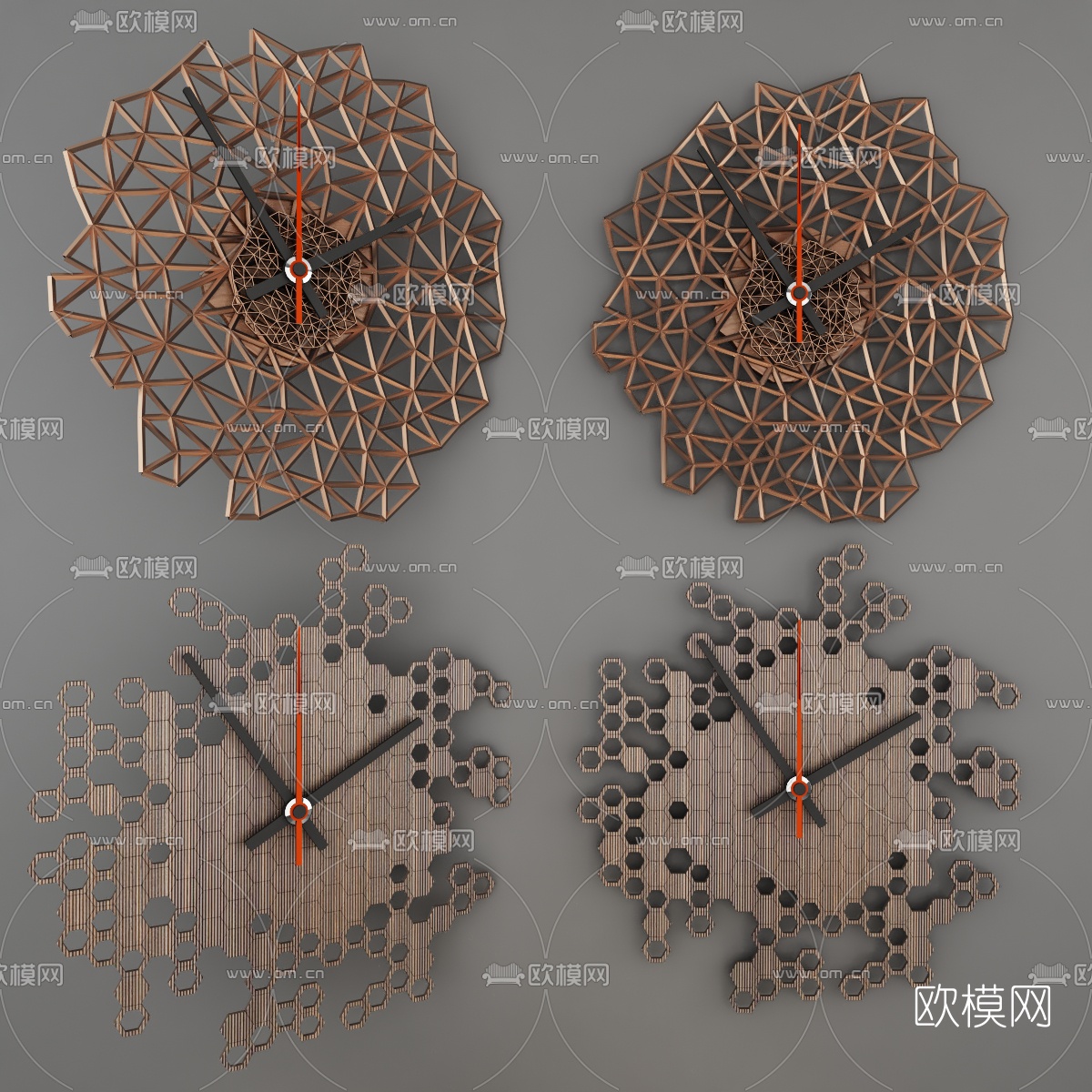 现代钟表挂件3d模型下载