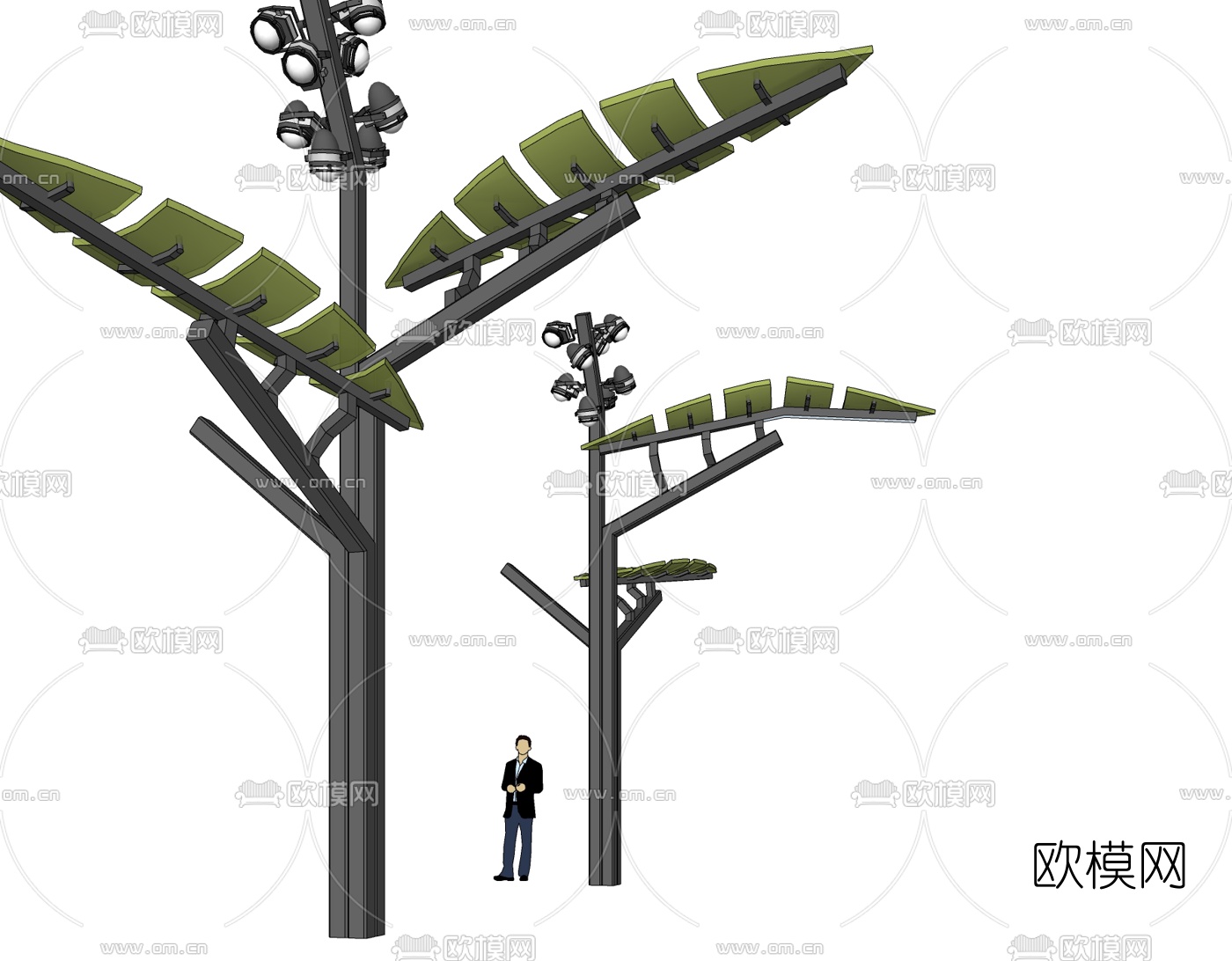 现代路灯免费su模型下载