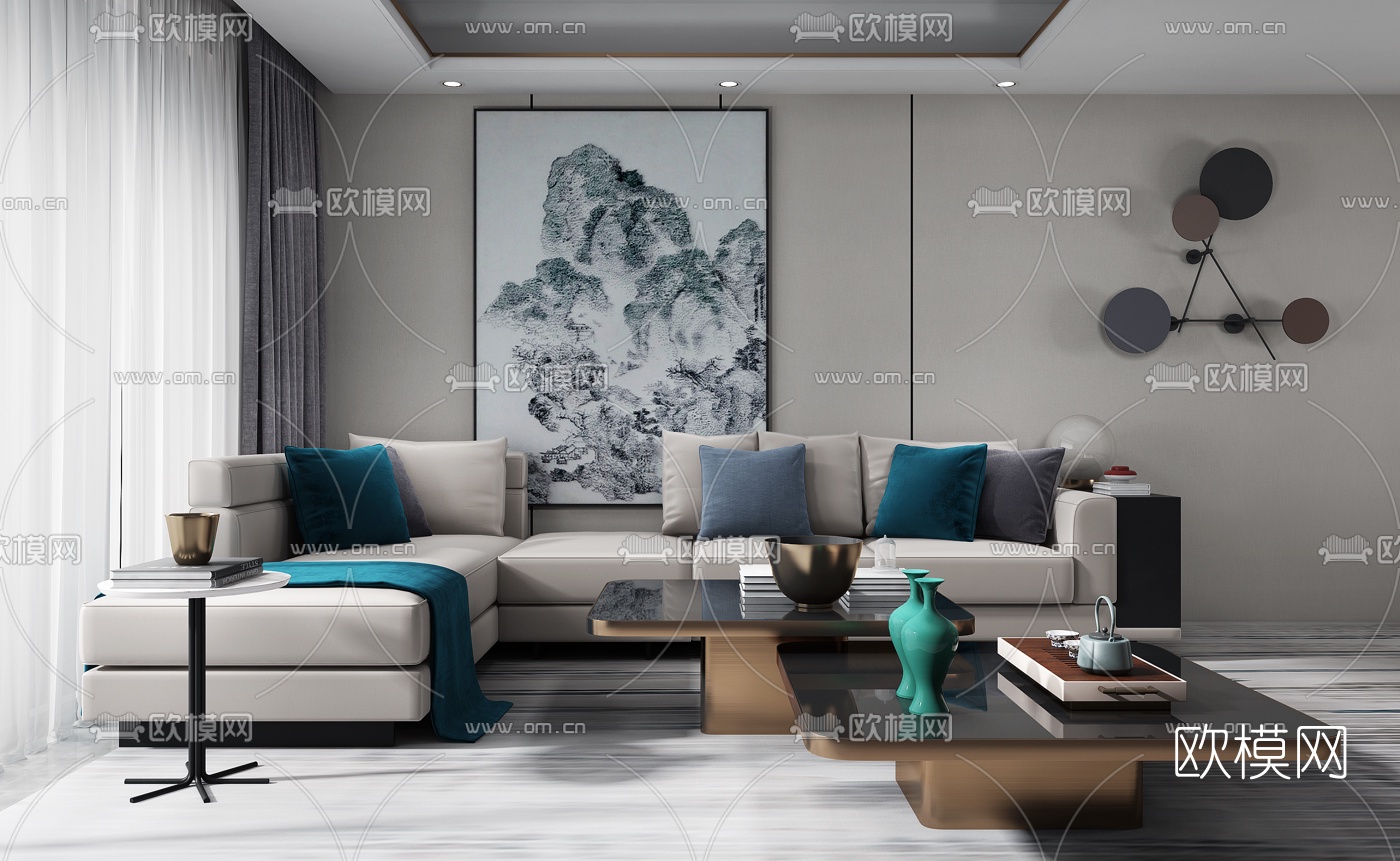现代组合沙发3d模型