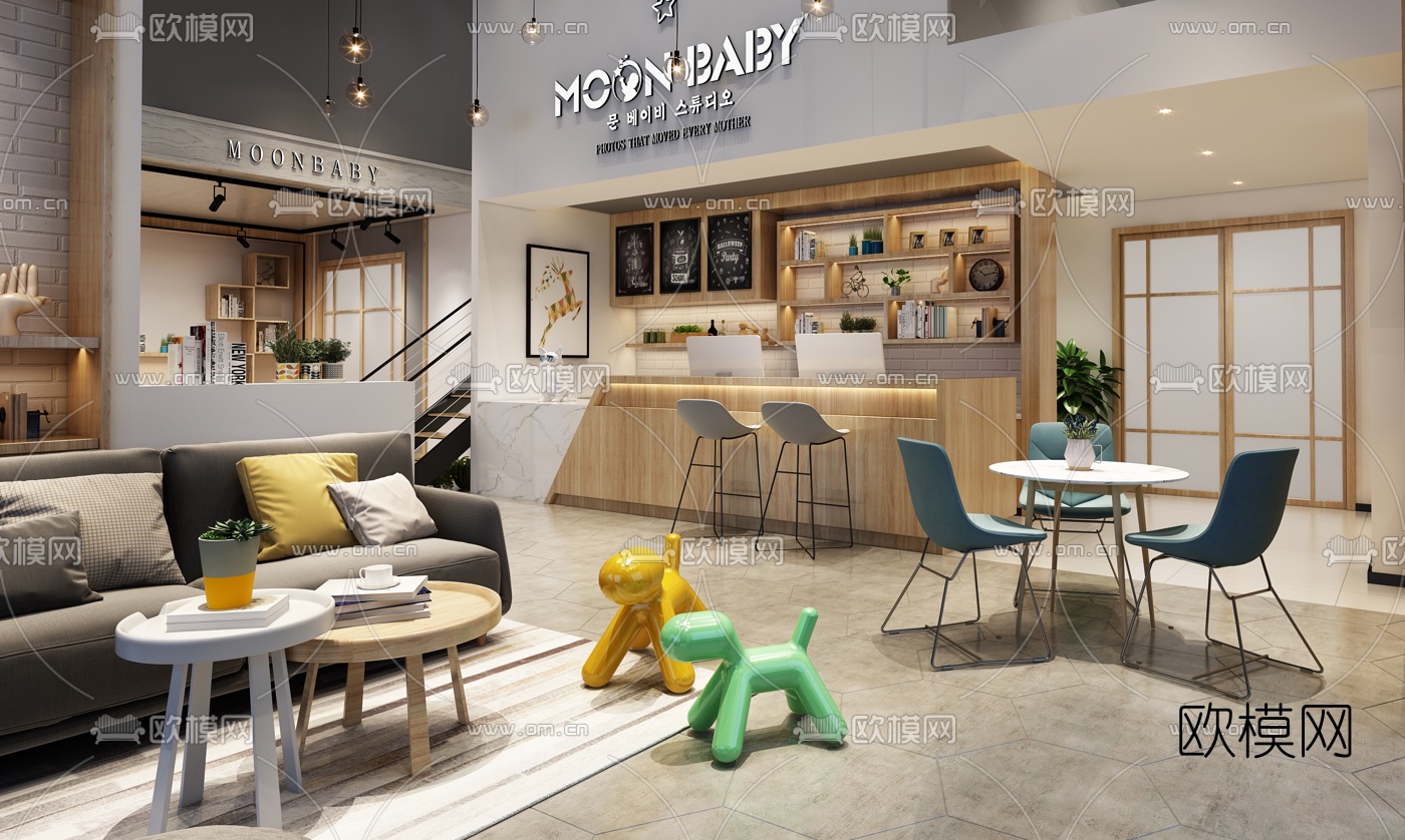 现代儿童摄影店3d模型下载（渲染图2）