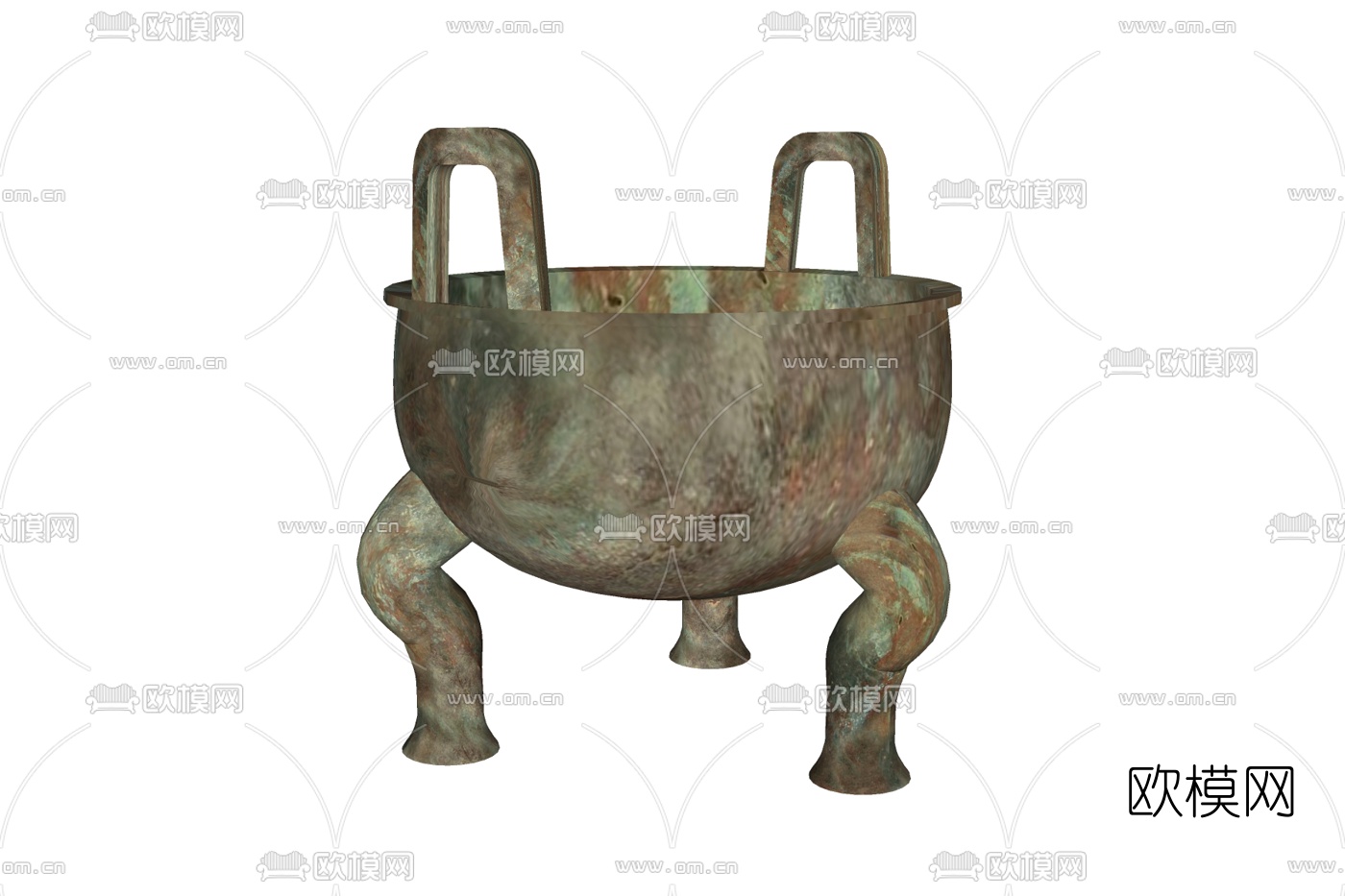 中式青铜鼎免费su模型下载