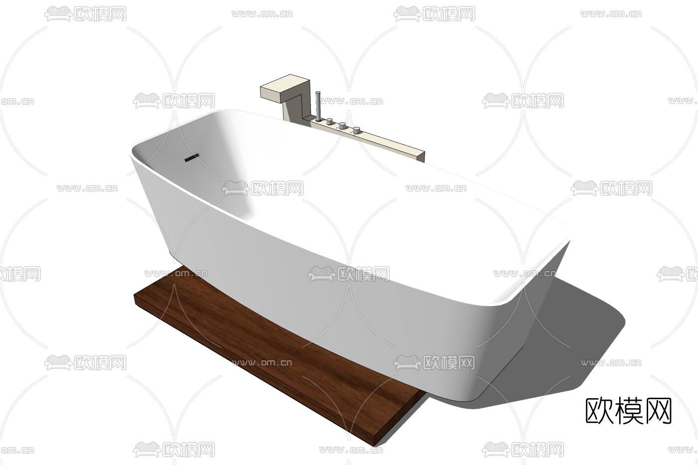 现代浴缸免费su模型下载