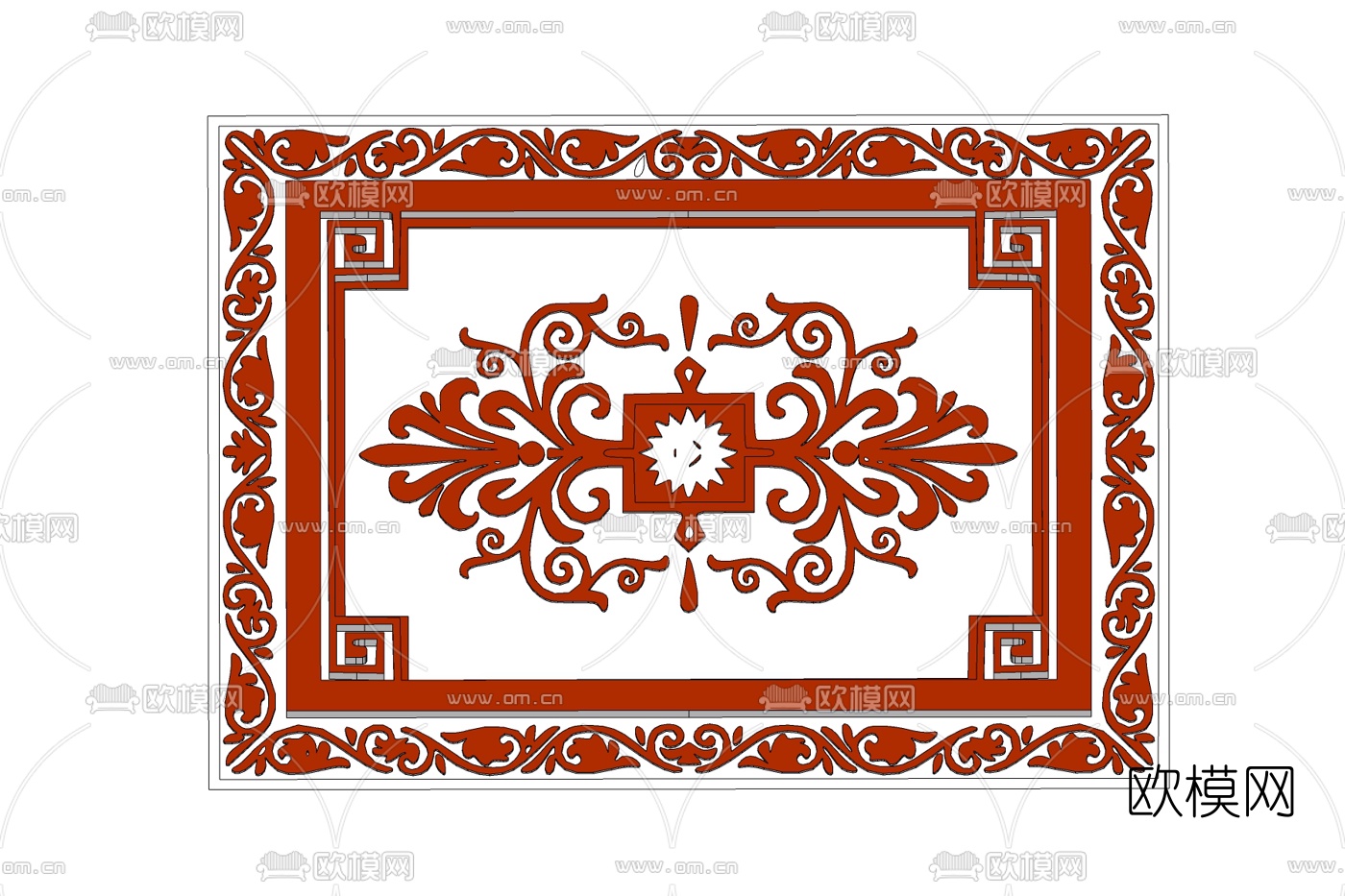 新中式实木雕花免费su模型下载