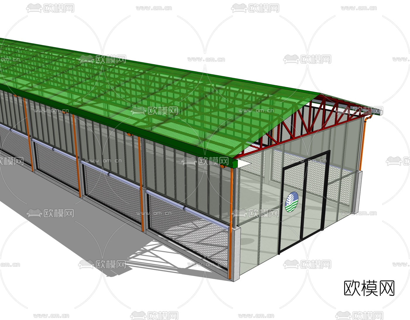 现代温室大棚免费su模型下载