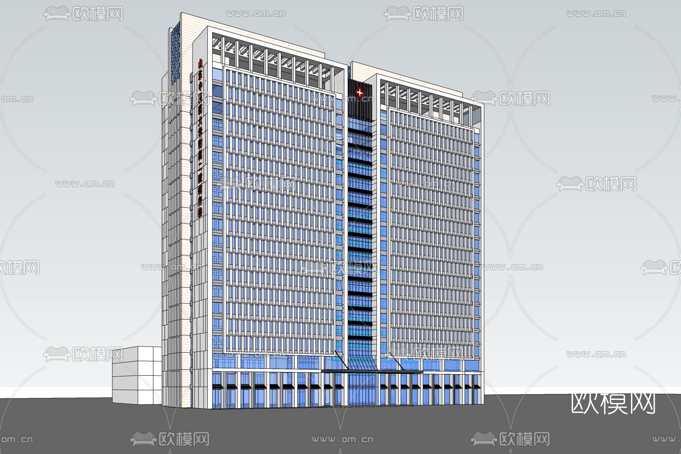 现代医院免费su模型下载